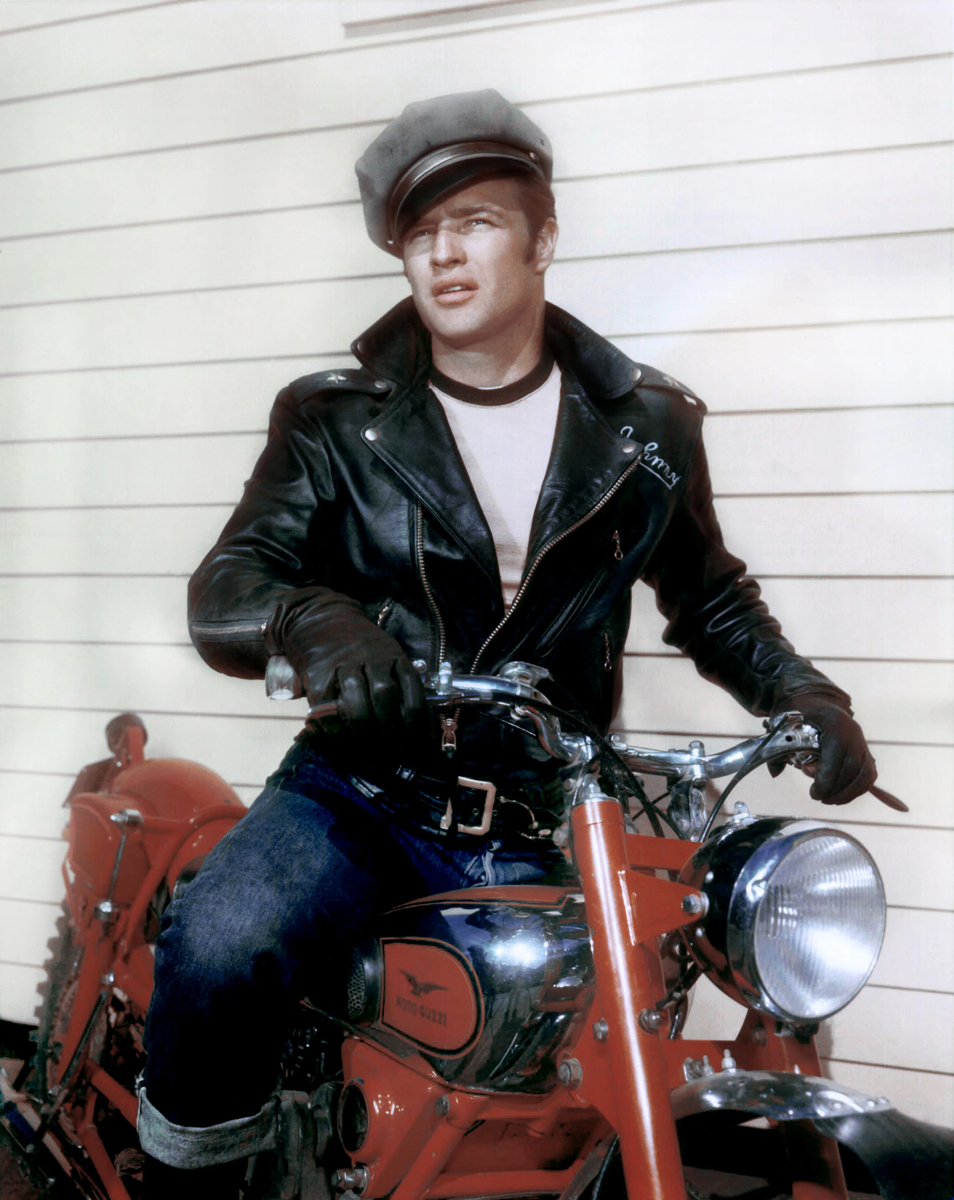 Actor Marlon Brando in "The Wild One" which came out in 1953. 