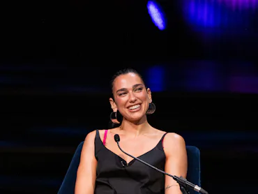 LONDON, ENGLAND - OCTOBER 24: (EXCLUSIVE COVERAGE) (EDITORIAL USE ONLY) Dua Lipa onstage during "Dua...