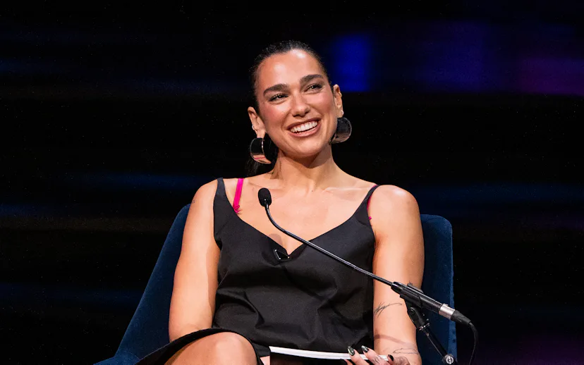 LONDON, ENGLAND - OCTOBER 24: (EXCLUSIVE COVERAGE) (EDITORIAL USE ONLY) Dua Lipa onstage during "Dua...