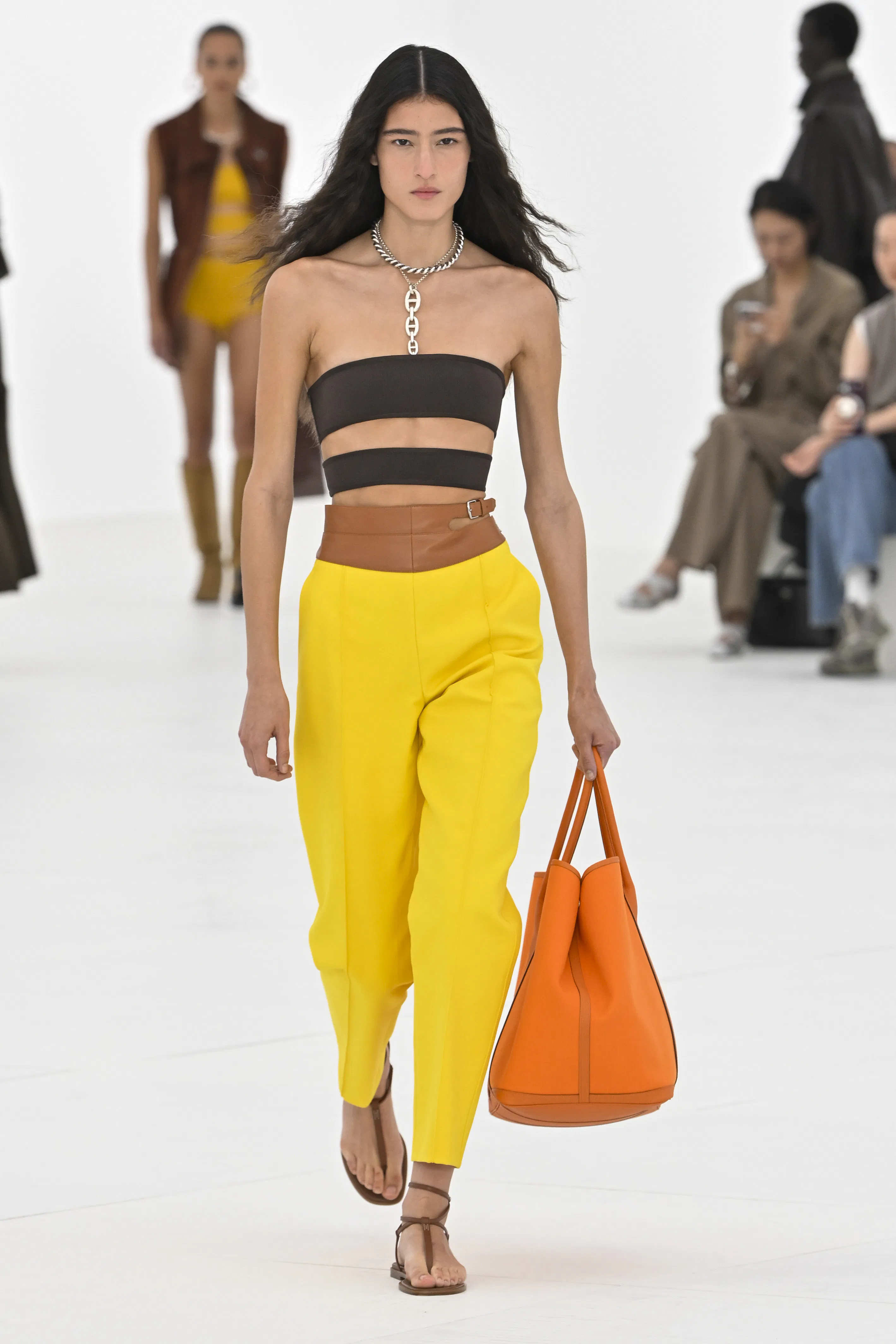 A model walks the runway during the Hermes Ready to Wear Spring/Summer 2027 fashion show 