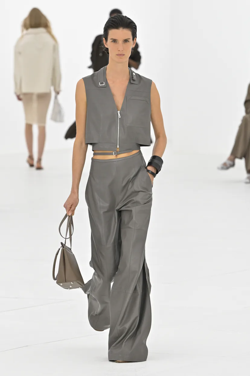 A model walks the runway during the Hermes Ready to Wear Spring/Summer 2027 fashion show
