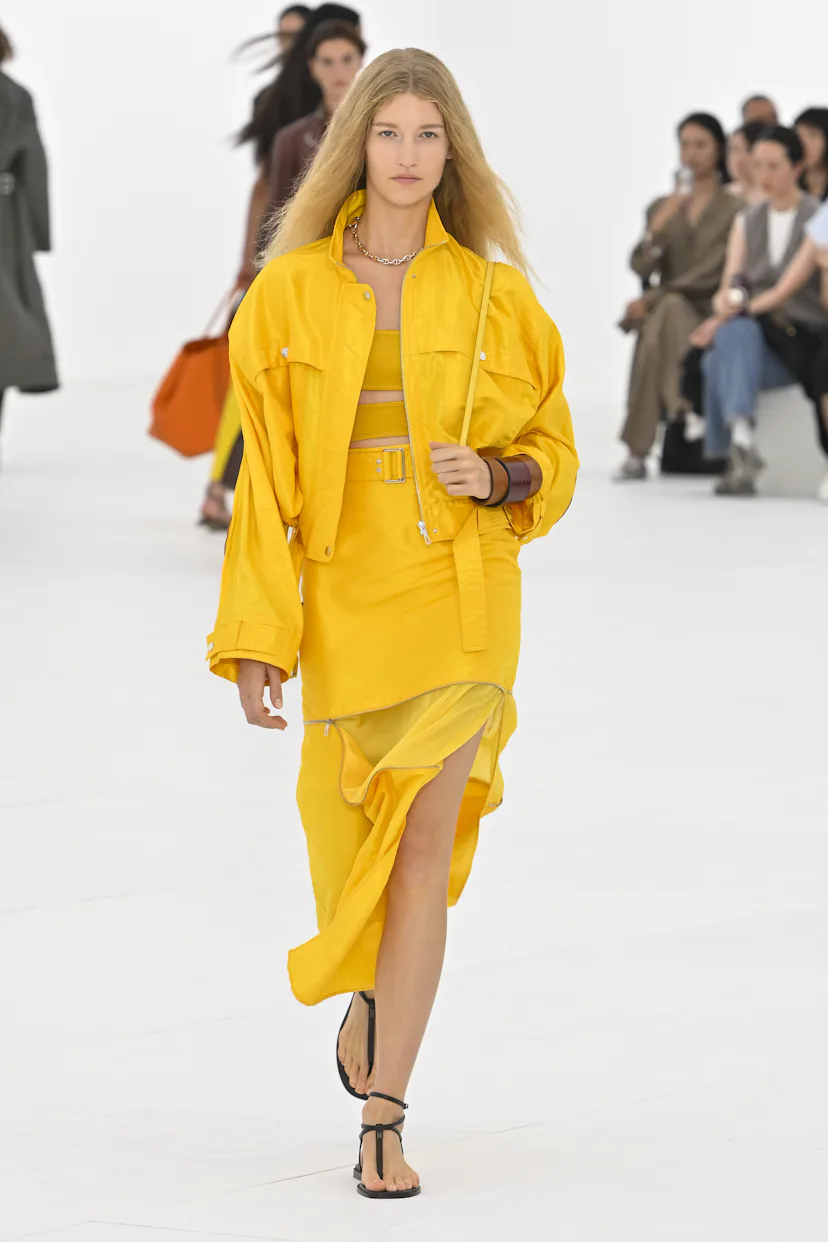 A model walks the runway during the Hermes Ready to Wear Spring/Summer 2027 fashion show