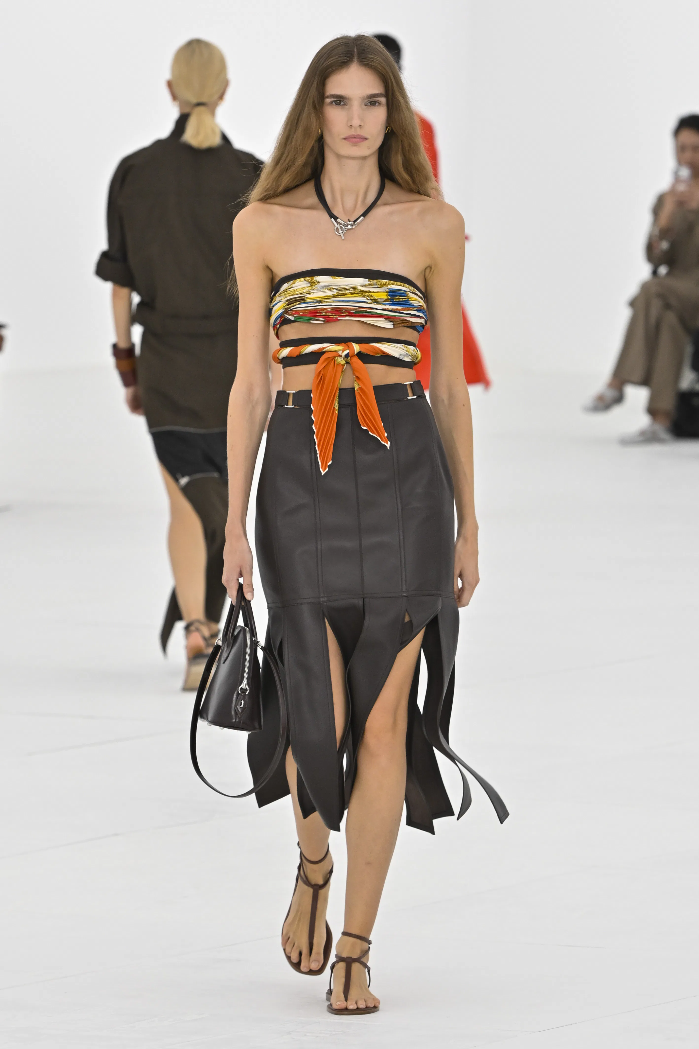 A model walks the runway during the Hermes Ready to Wear Spring/Summer 2027 fashion show