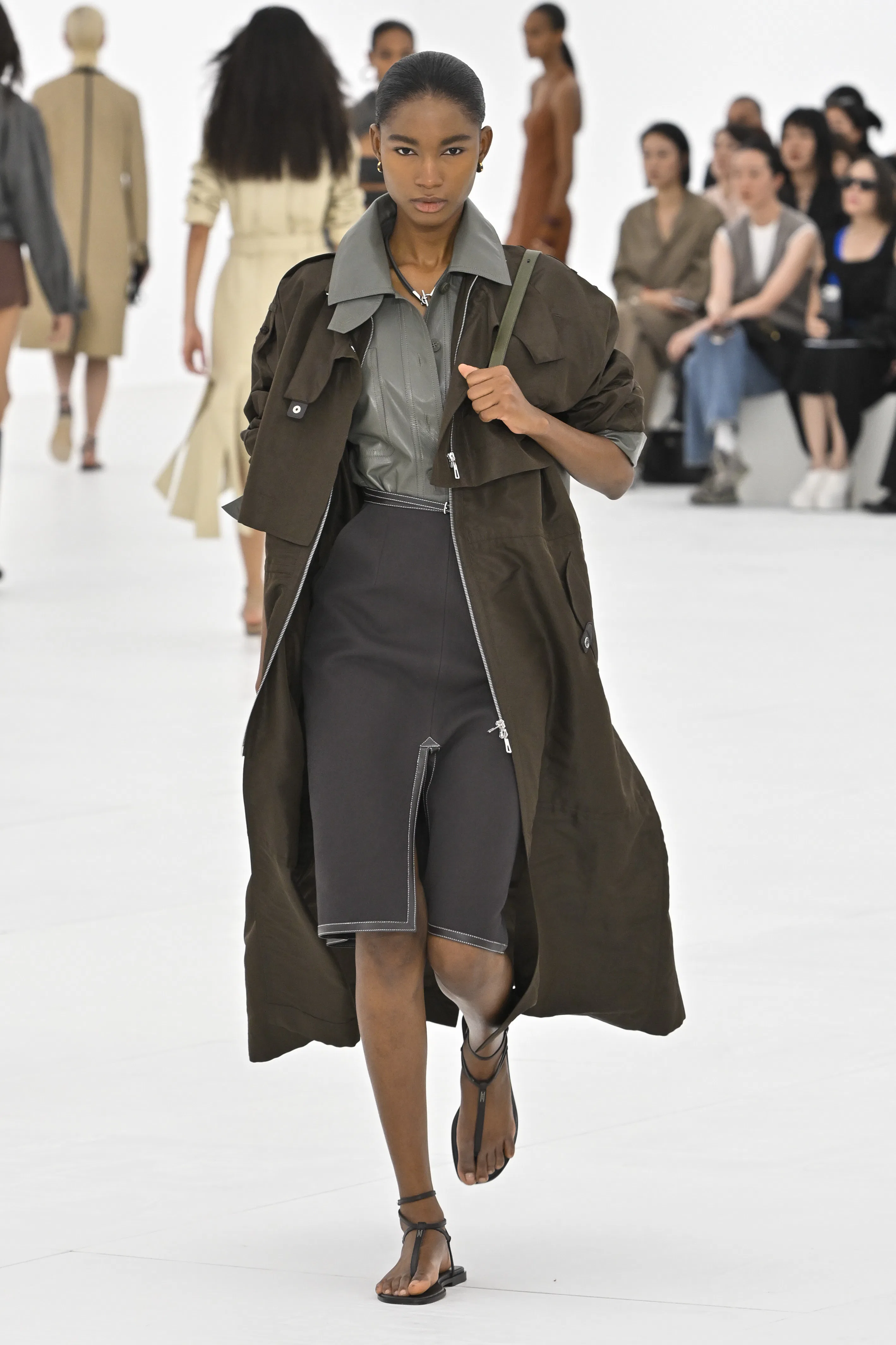 A model walks the runway during the Hermes Ready to Wear Spring/Summer 2027 fashion show 