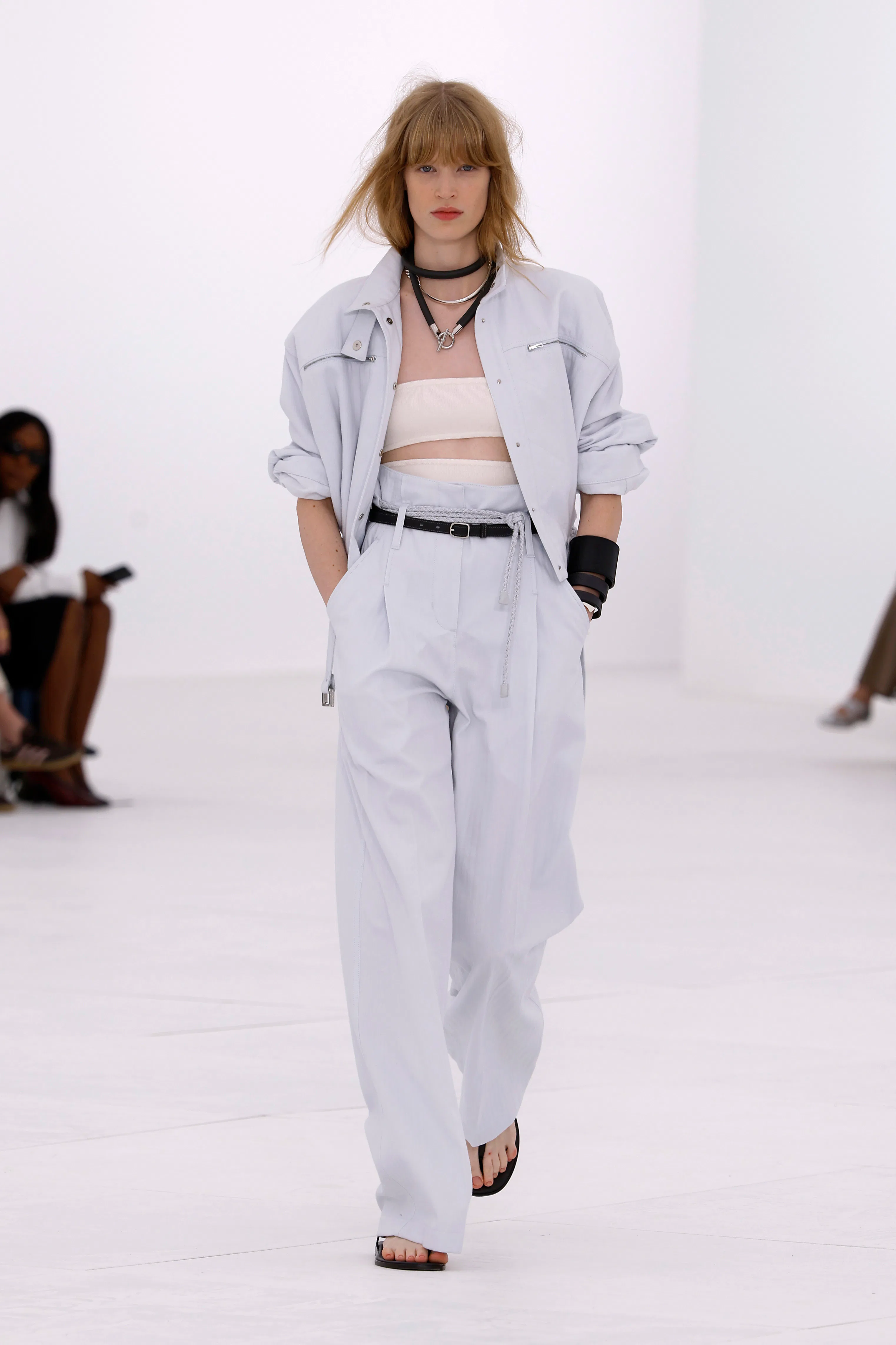 A model walks the runway during the Hermès Womenswear Spring/Summer 2027 show as part of Paris Fashi...