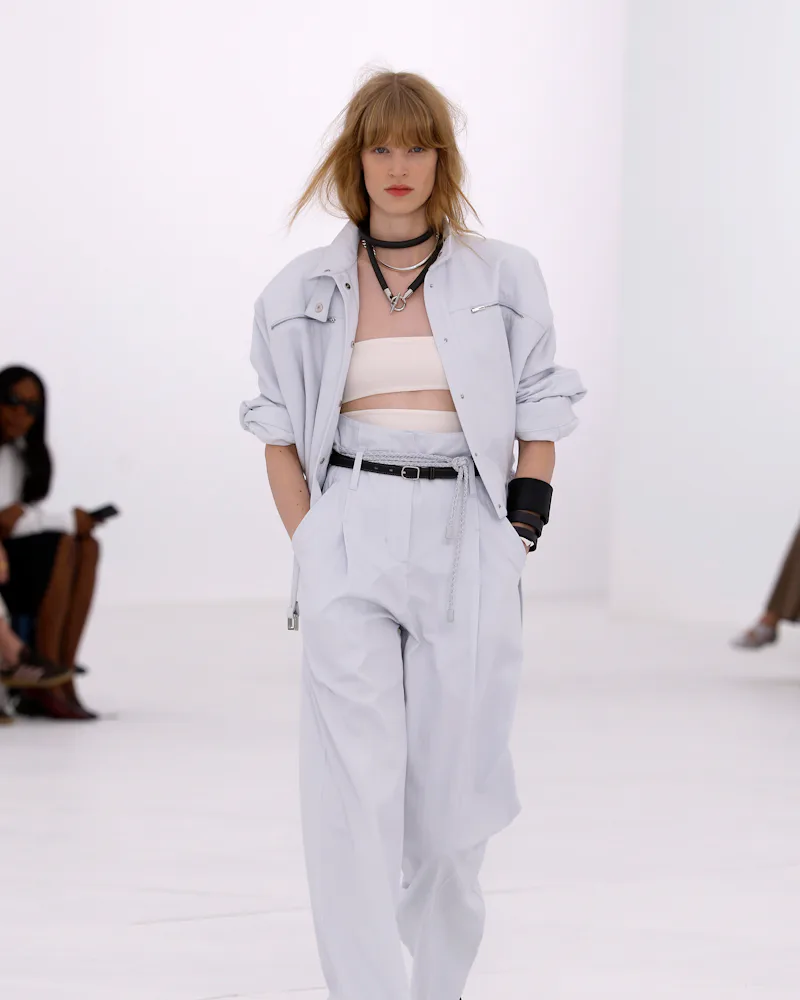 A model walks the runway during the Hermès Womenswear Spring/Summer 2027 show as part of Paris Fashi...