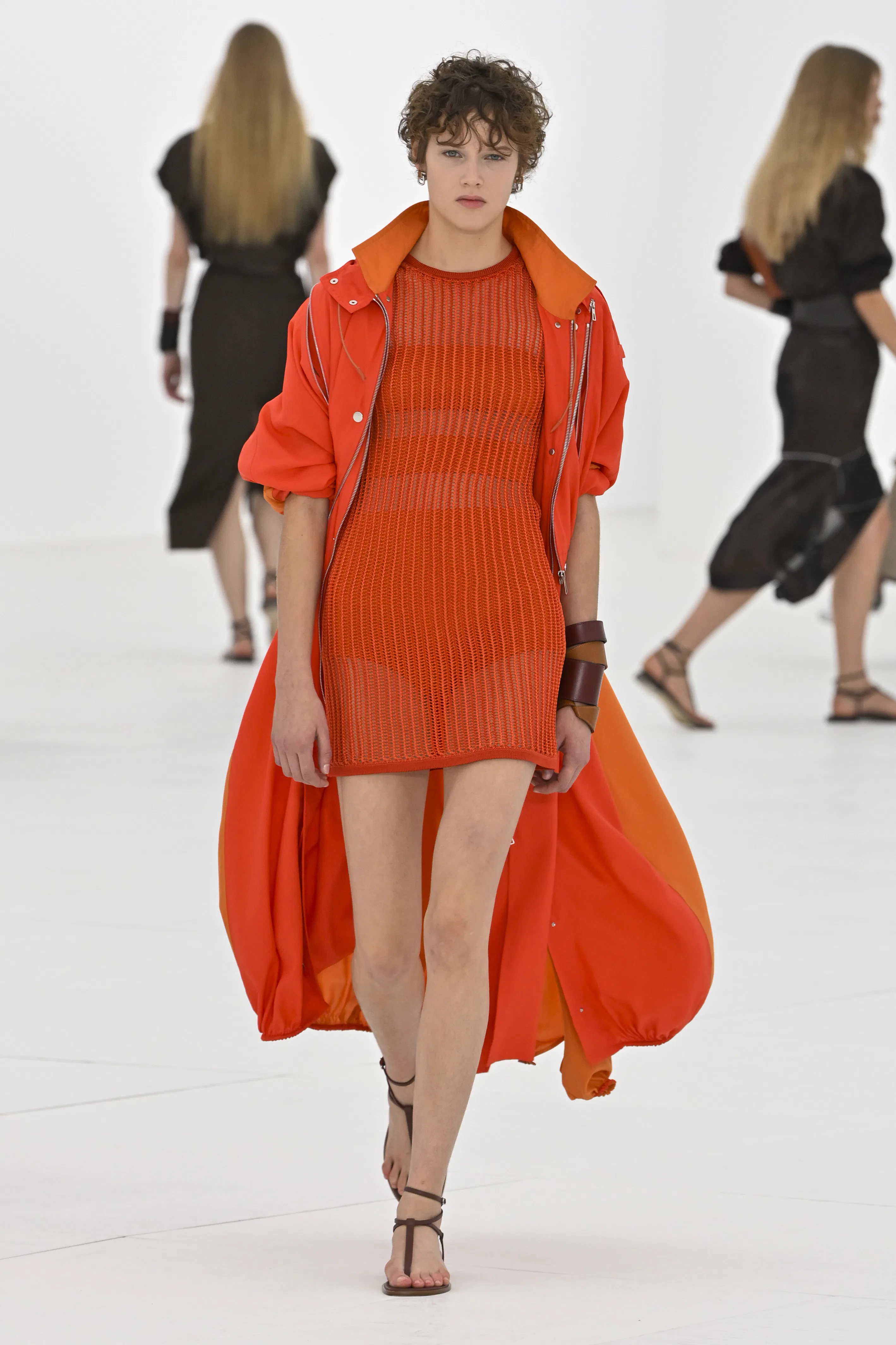 A model walks the runway during the Hermes Ready to Wear Spring/Summer 2027 fashion show 