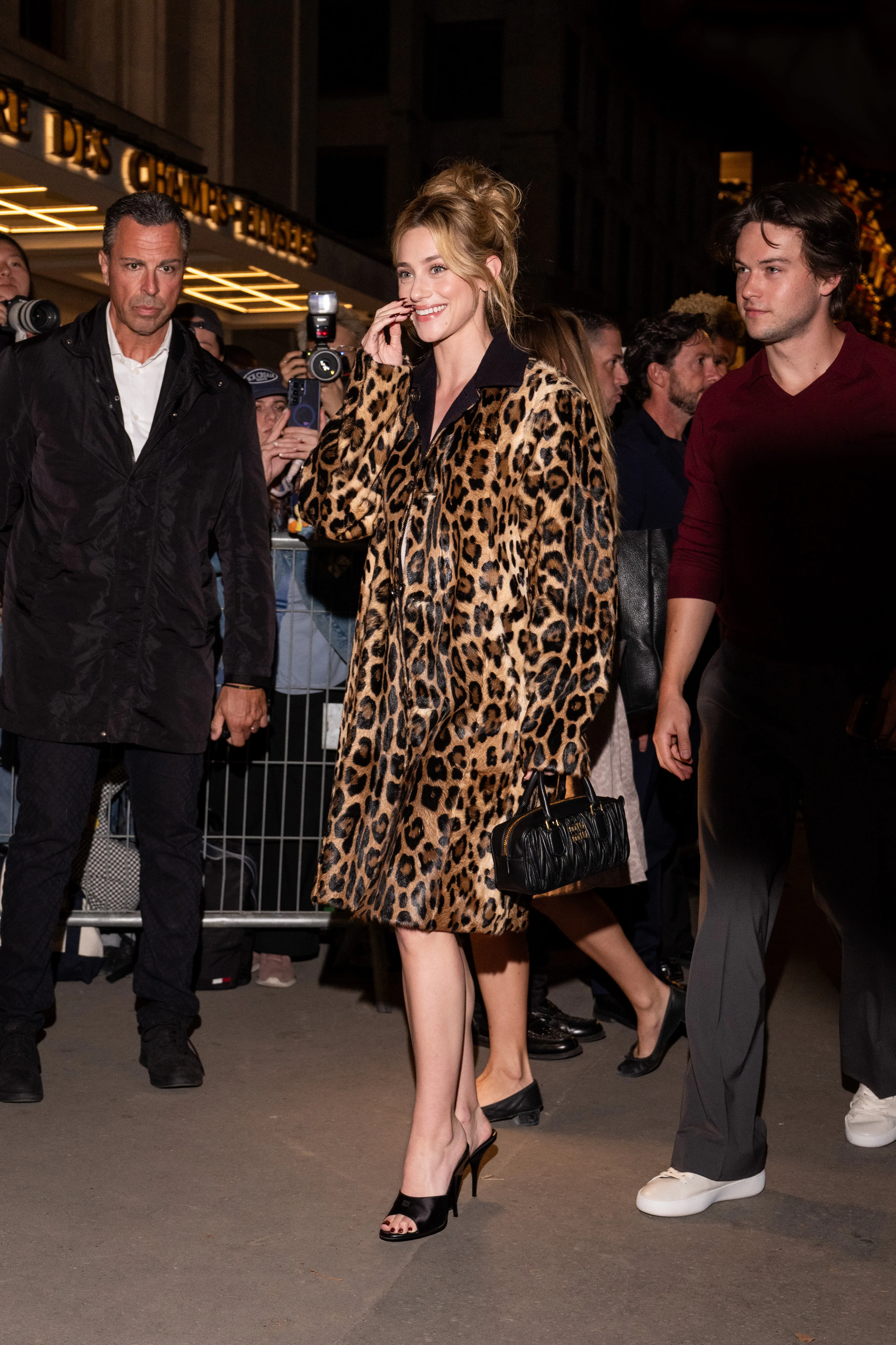 PARIS, FRANCE - OCTOBER 04: Lili Reinhart arrives at Miu Miu dinner during Day Seven of Paris Fashio...