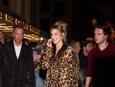 PARIS, FRANCE - OCTOBER 04: Lili Reinhart arrives at Miu Miu dinner during Day Seven of Paris Fashio...