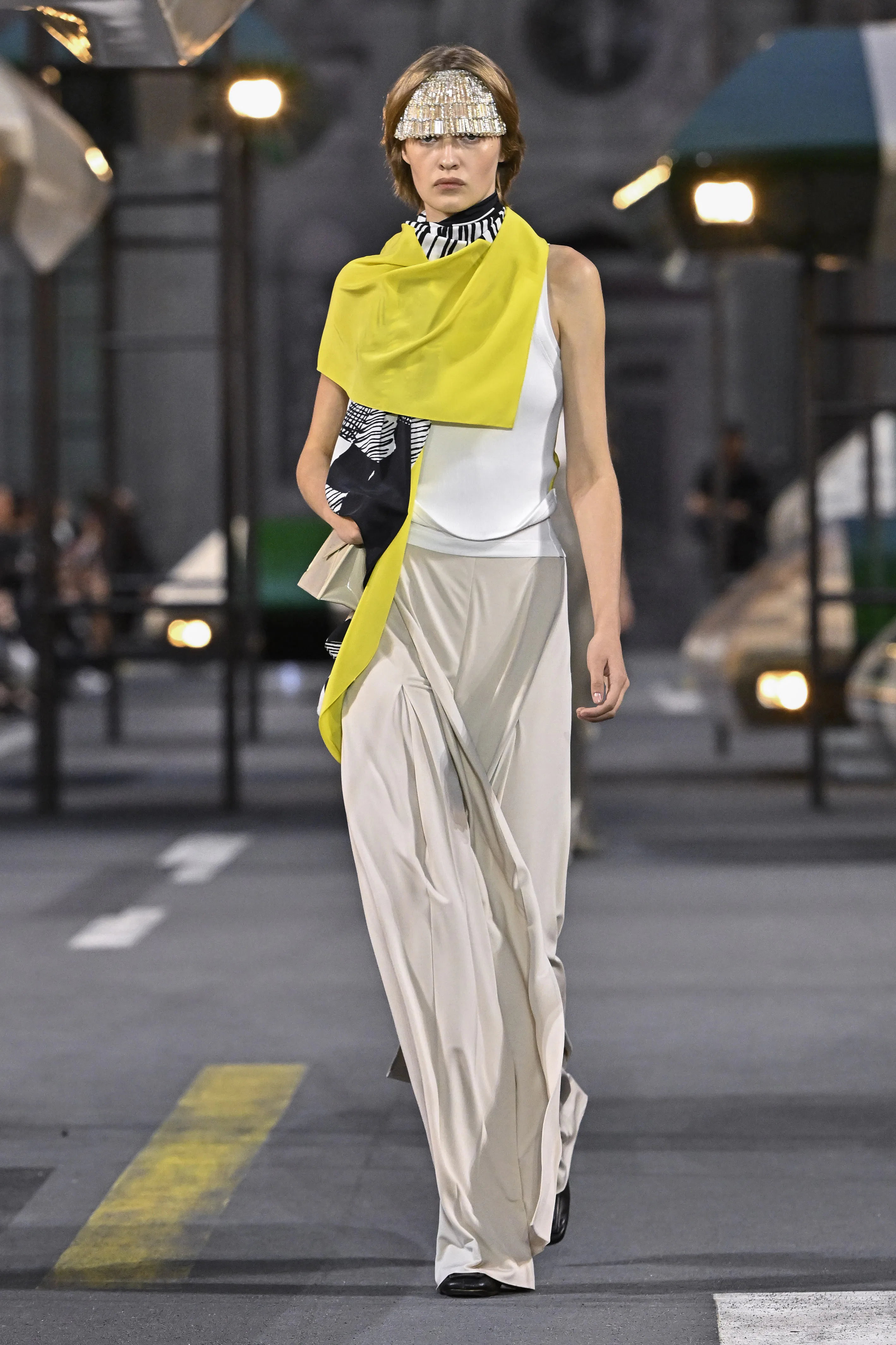 A model walks the runway during the Louis Vuitton Ready to Wear Spring/Summer 2027 fashion show 