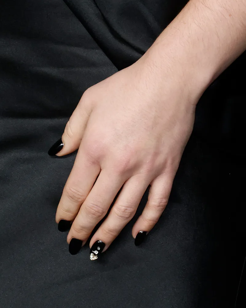 Close up of Florence Pugh's crystal nail art