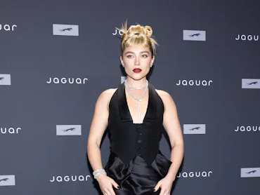 Florence Pugh at the Jaguar Type 01 Launch Event held at STORIED on October 06, 2026 in New York, Ne...