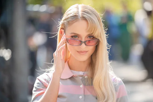 McKenna Grace attends the Miu Miu Womenswear Spring/Summer 2027 show as part of Paris Fashion Week o...