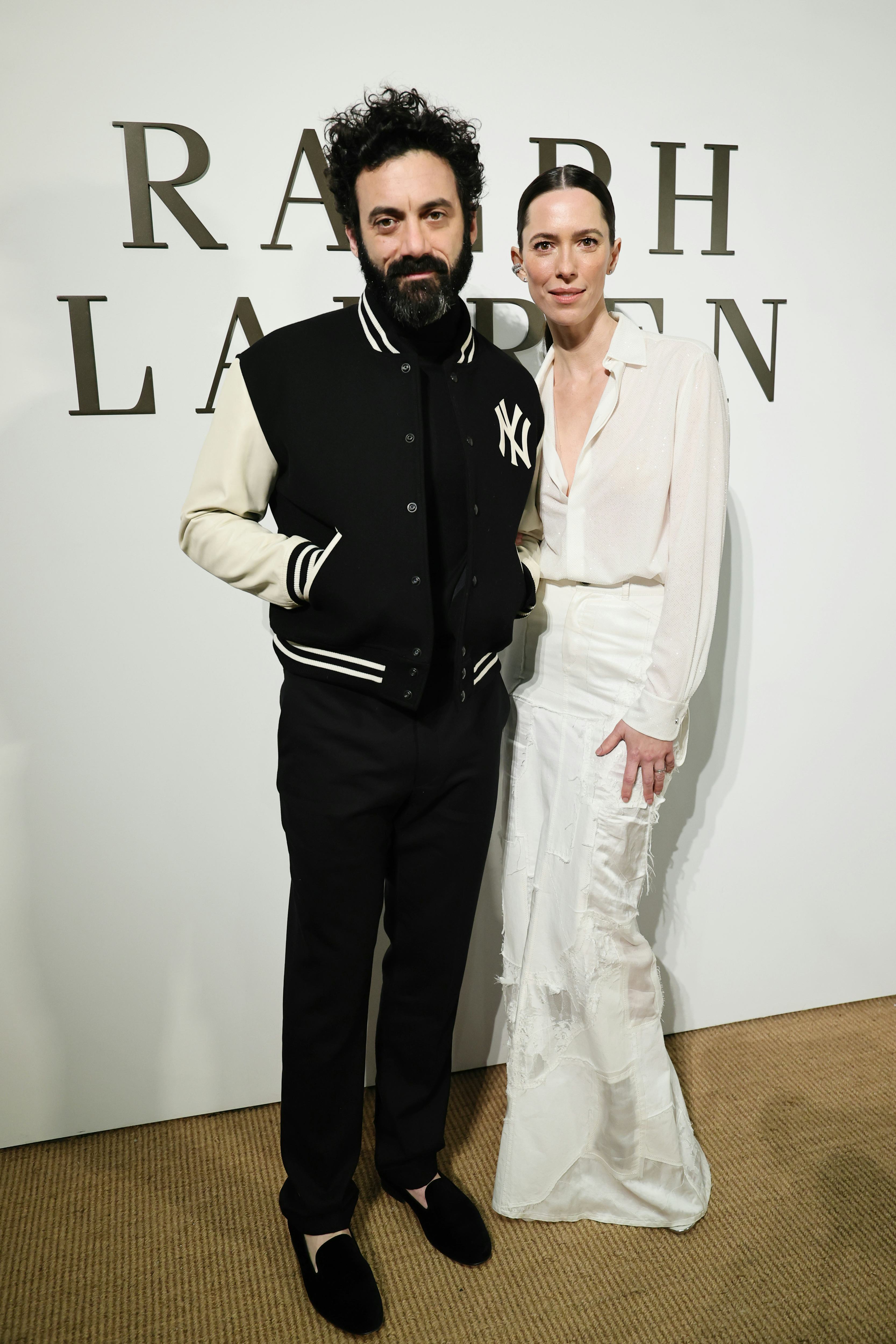 NEW YORK, NEW YORK - FEBRUARY 10: (L-R) Morgan Spector and Rebecca Hall attend the Ralph Lauren fash...