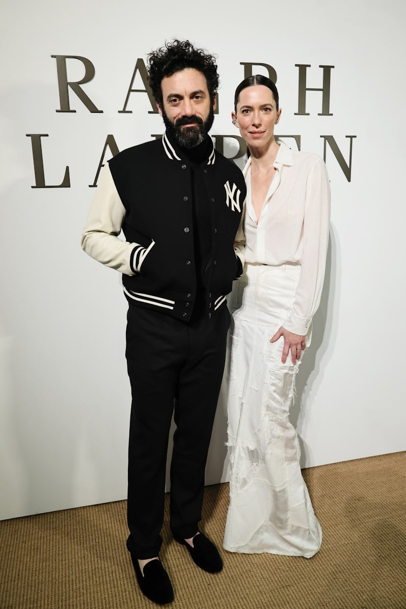 NEW YORK, NEW YORK - FEBRUARY 10: (L-R) Morgan Spector and Rebecca Hall attend the Ralph Lauren fash...