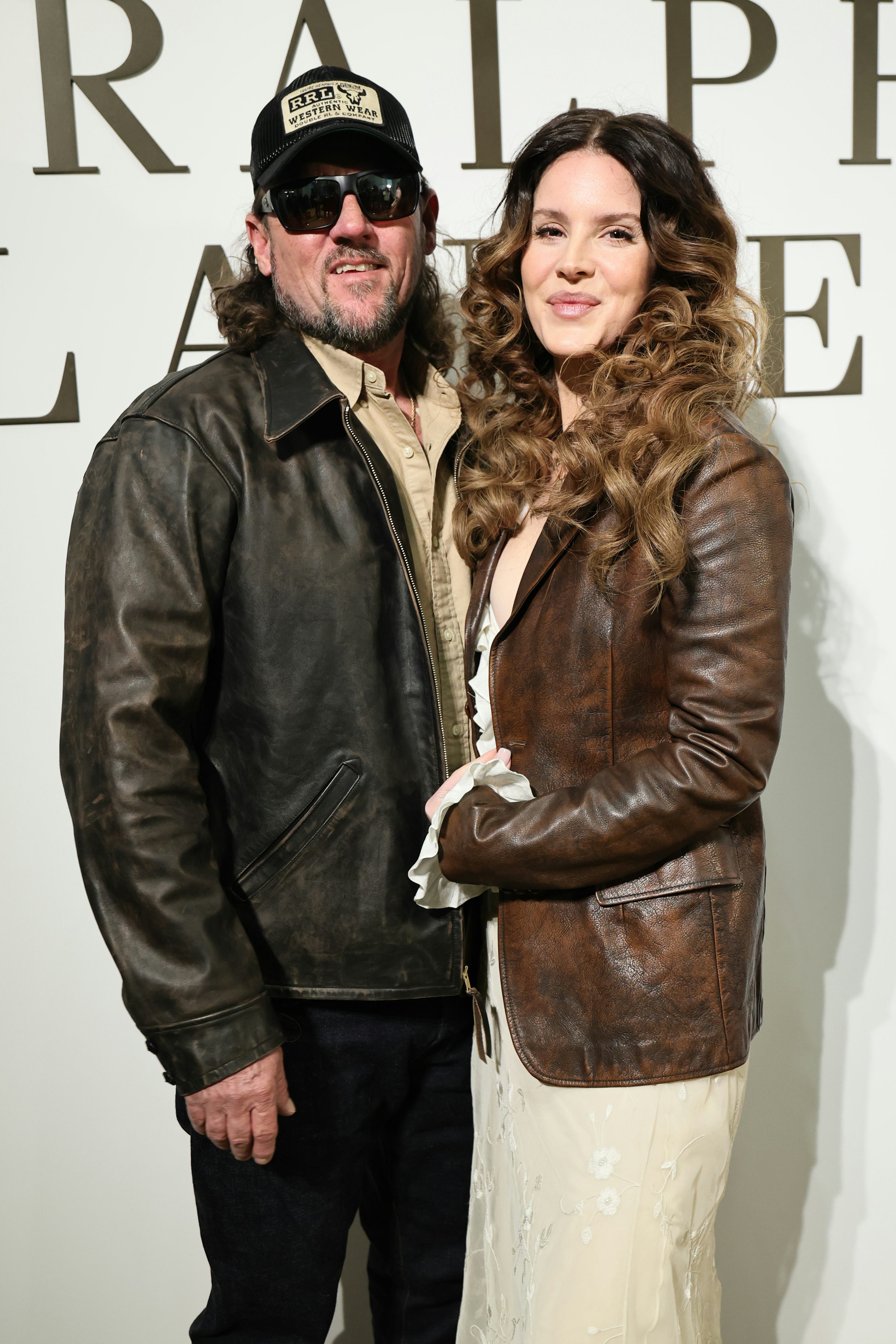 NEW YORK, NEW YORK - FEBRUARY 10: Jeremy Dufrene and Lana Del Rey attend the Ralph Lauren fashion sh...