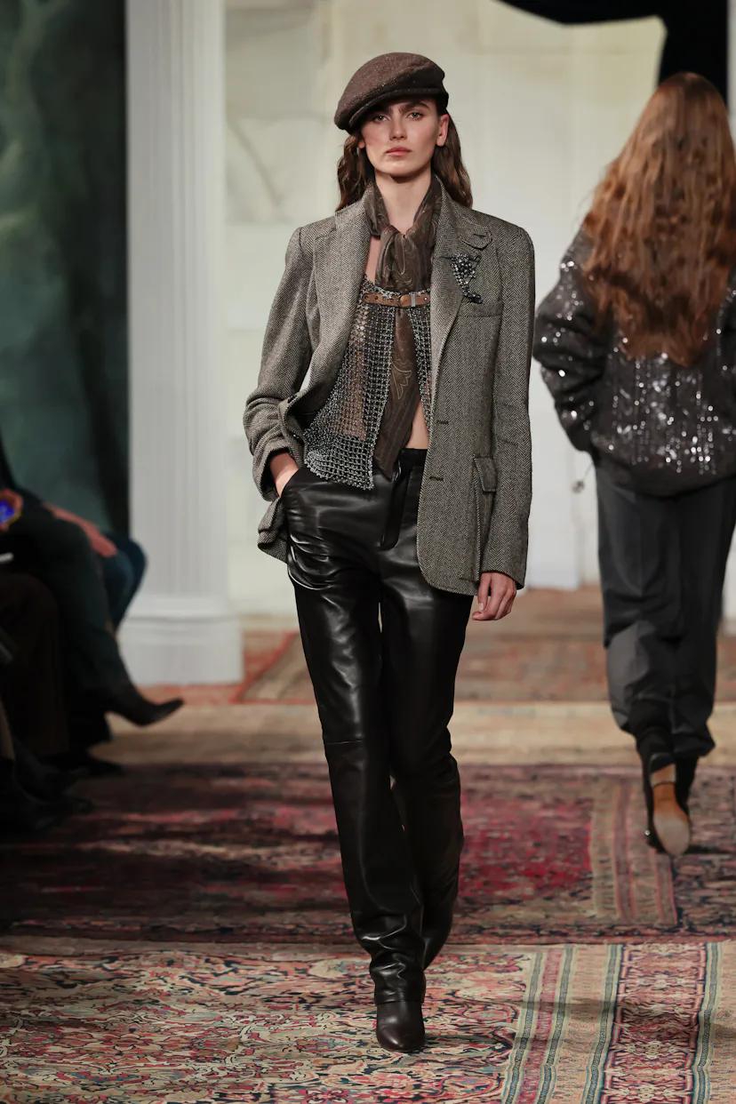 Mia Armstrong walks the runway for the Ralph Lauren fashion show