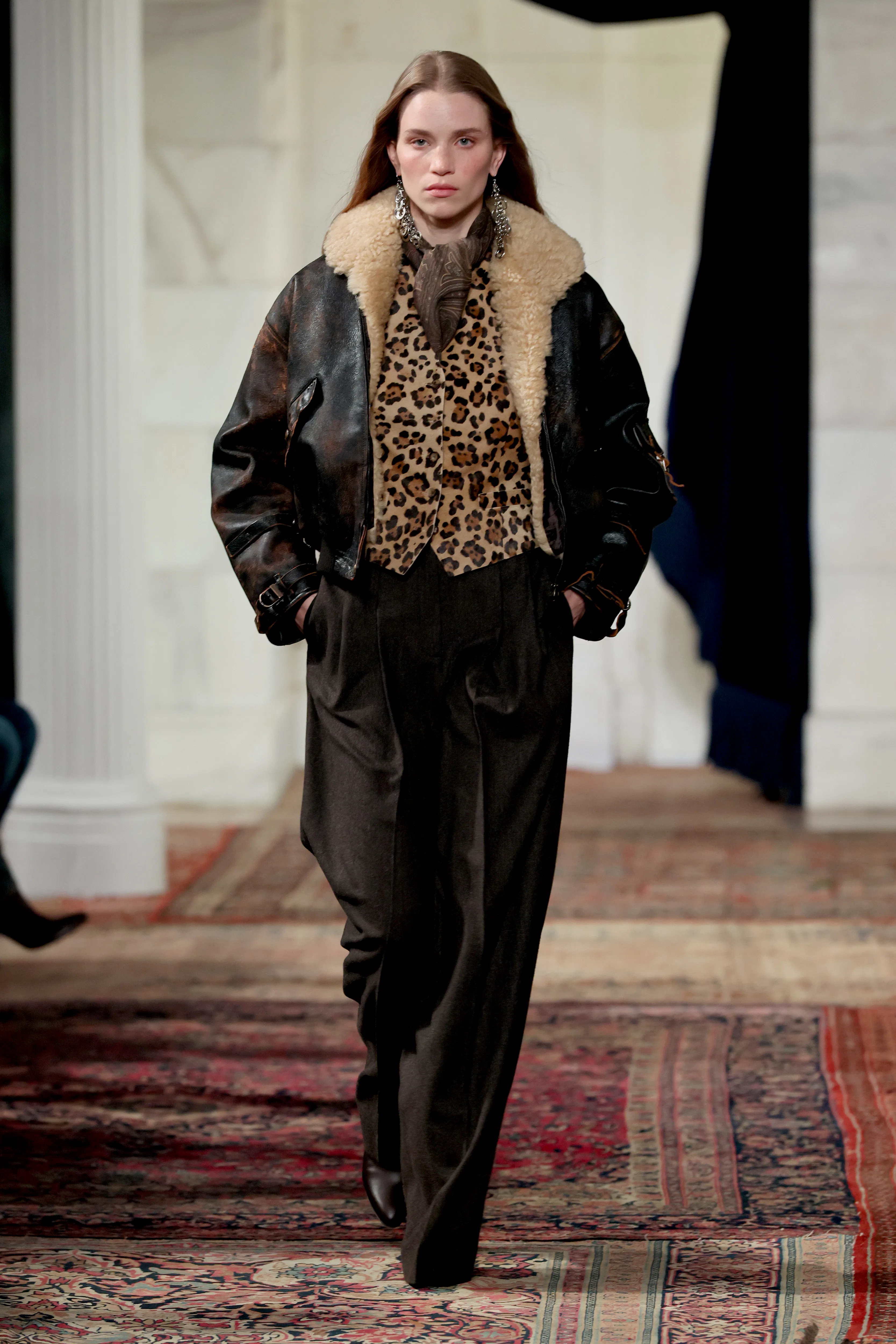 Rebecca Leigh Longendyke walks the runway for the Ralph Lauren fashion show
