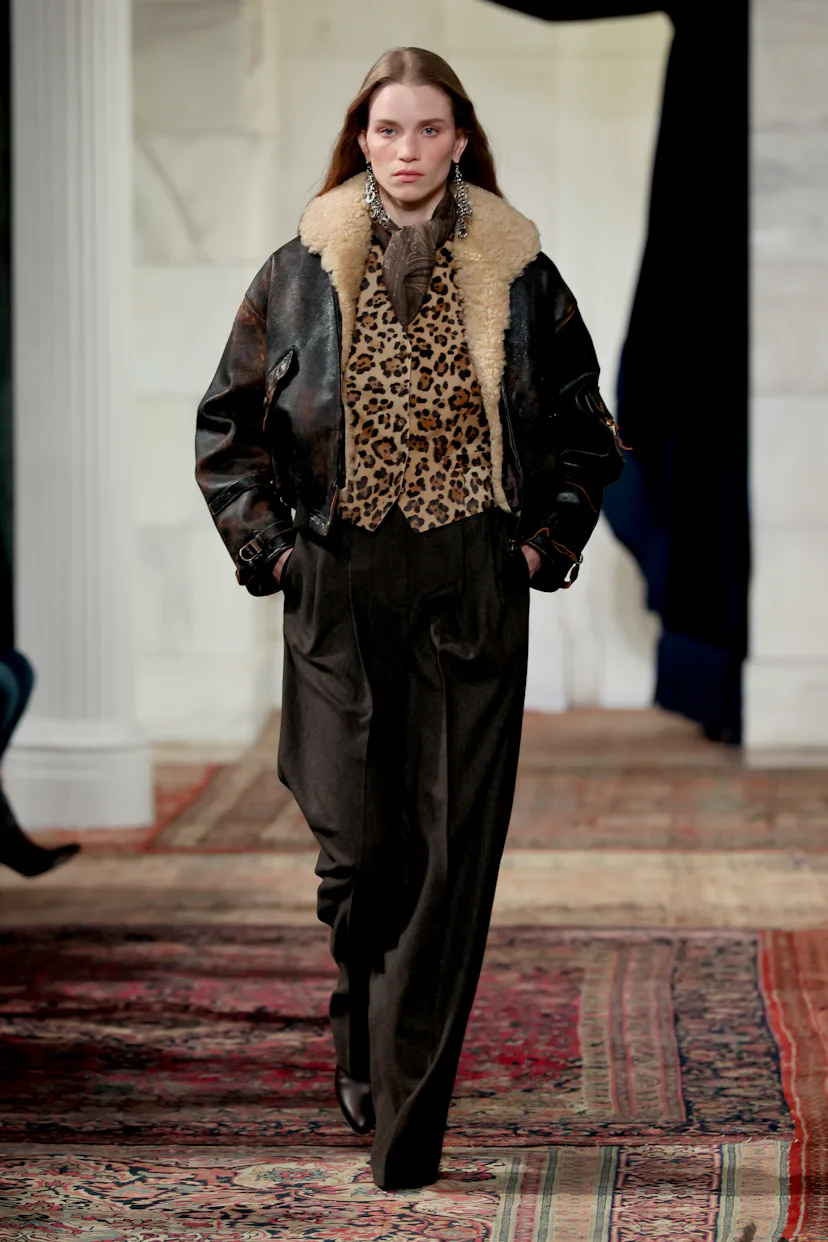 Rebecca Leigh Longendyke walks the runway for the Ralph Lauren fashion show