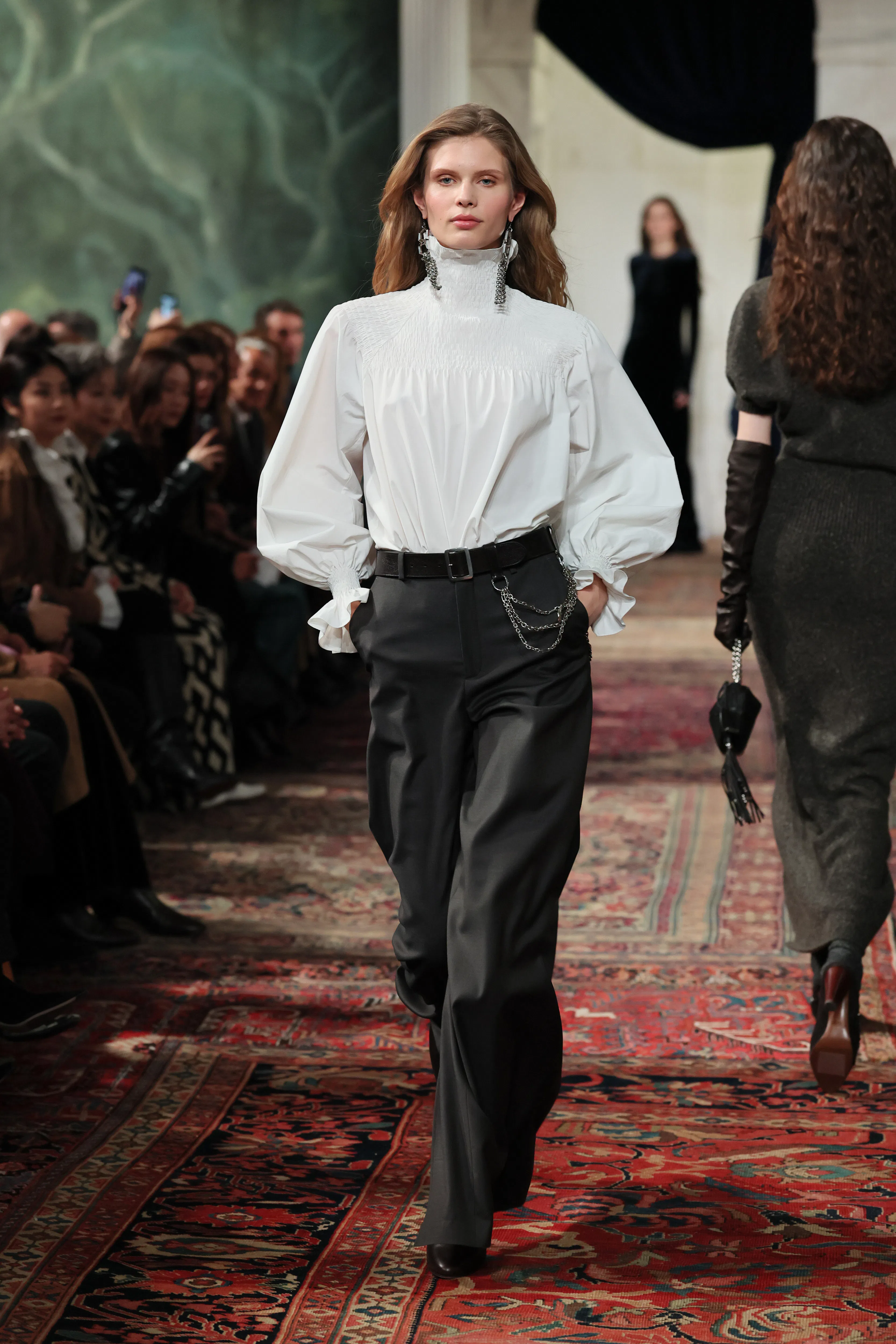 Ida Heiner walks the runway for the Ralph Lauren fashion show 