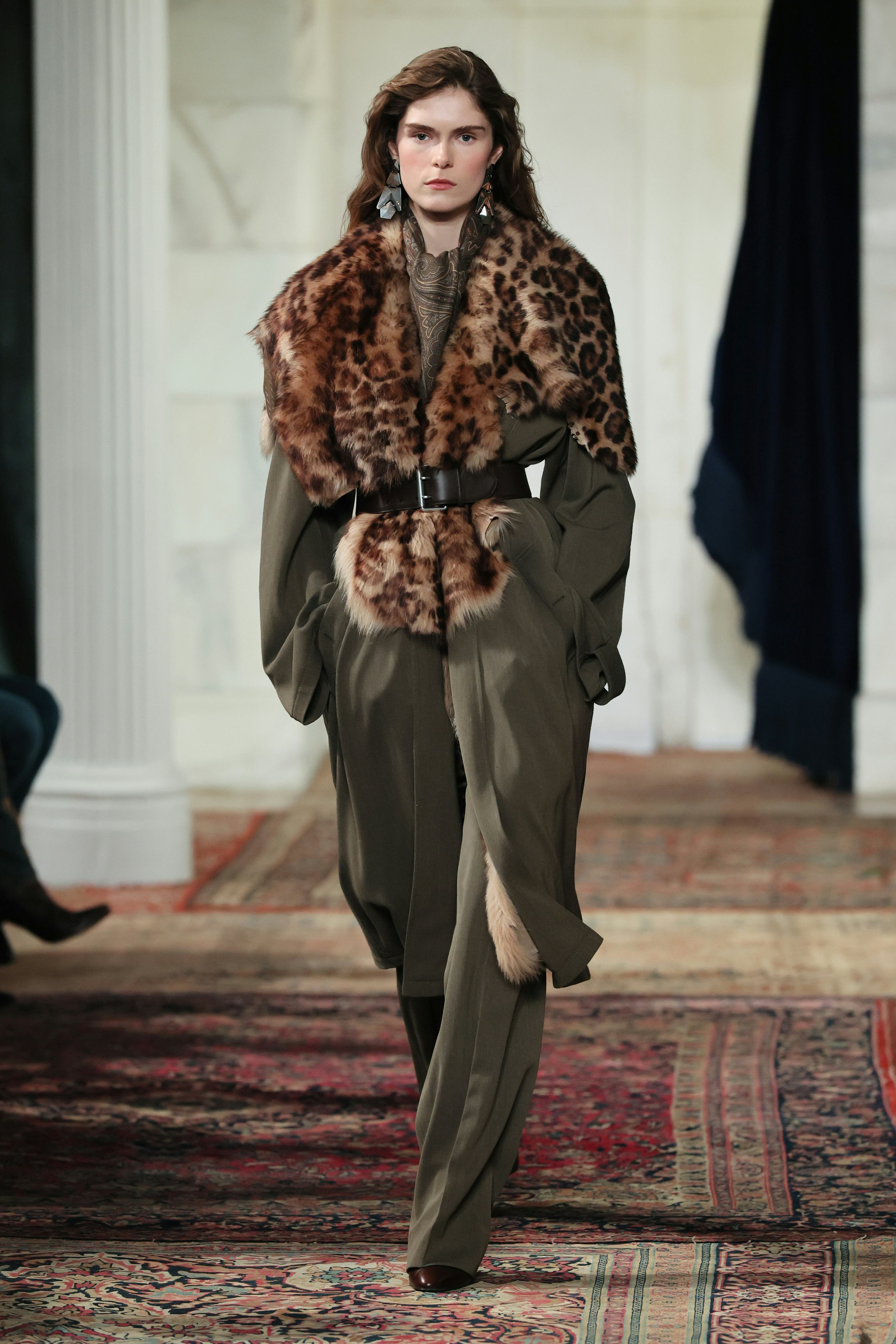 Anna Robinson walks the runway for the Ralph Lauren fashion show 