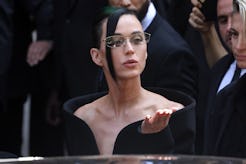 PARIS, FRANCE - JULY 09: Katy Perry departs Balenciaga during the Haute Couture Fall/Winter 2025/202...