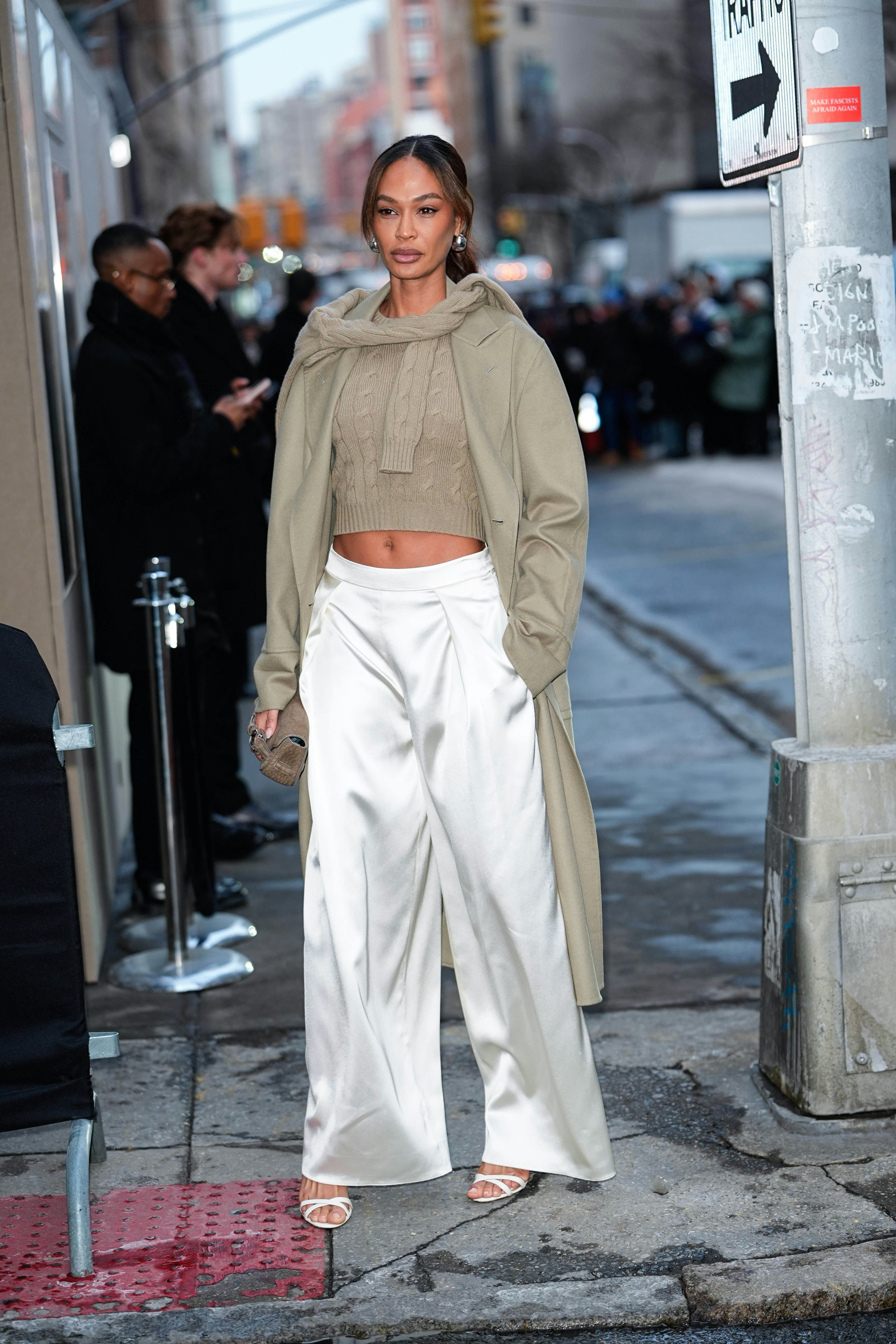 NEW YORK, NY - FEBRUARY 10: Joan Smalls attends the Ralph Lauren fashion show during New York Fashio...