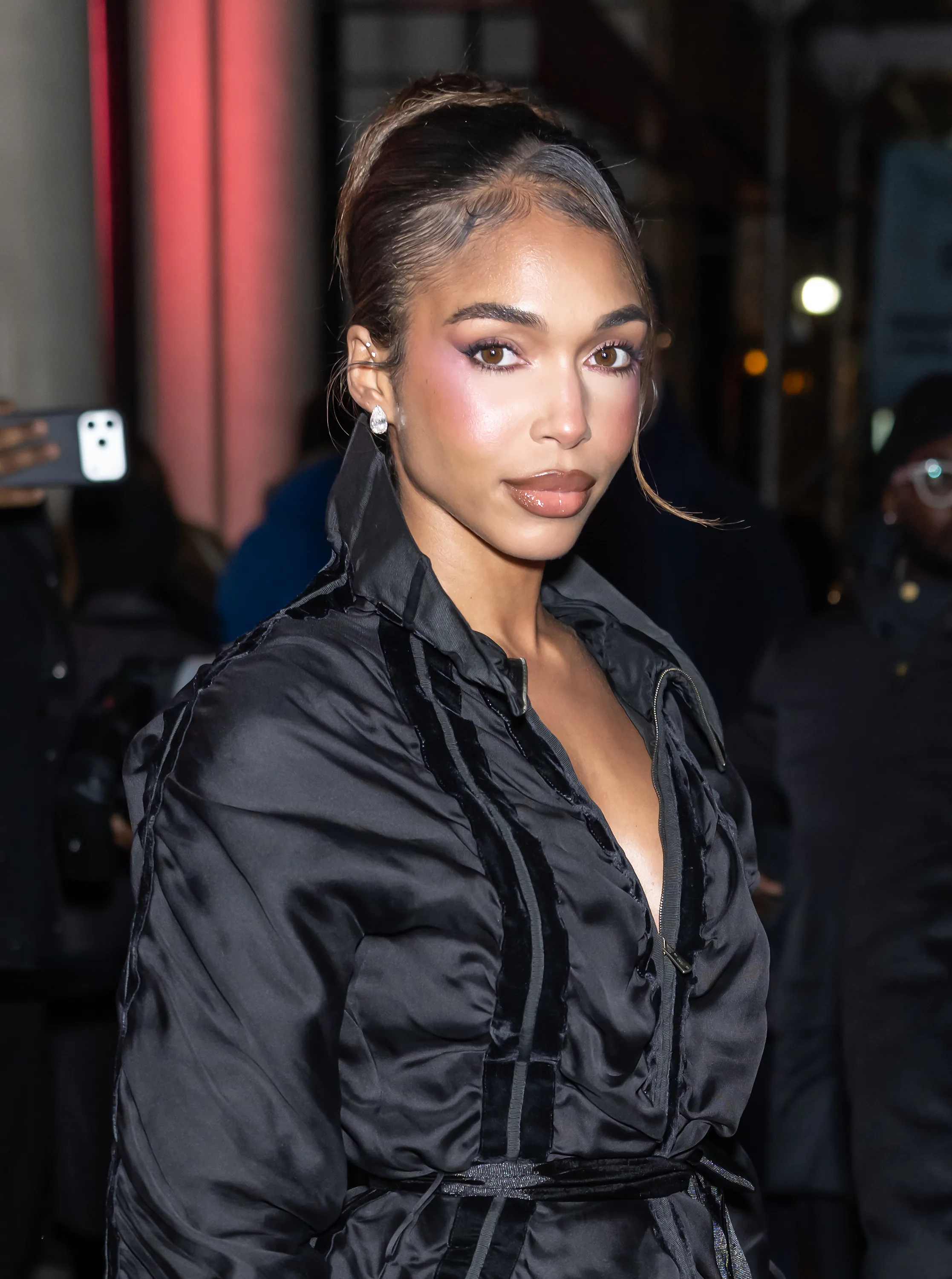 Lori Harvey in a romantic updo at the YSL Beauty party