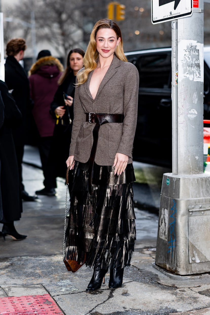 NEW YORK, NEW YORK - FEBRUARY 10: Lili Reinhart attends the Ralph Lauren fashion show during New Yor...