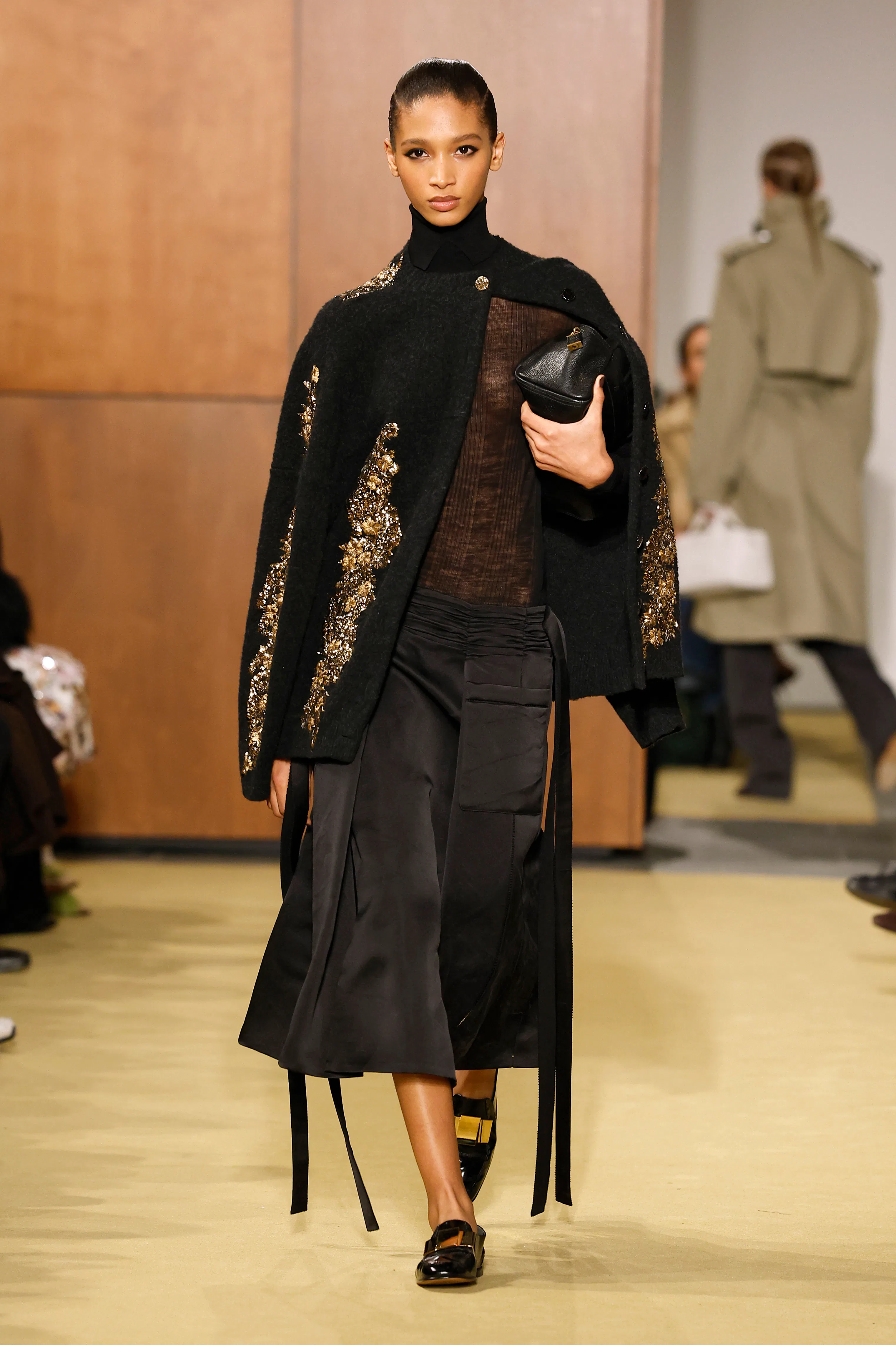 A model walks the runway at the Tory Burch show during the New York Fashion Week February 2026