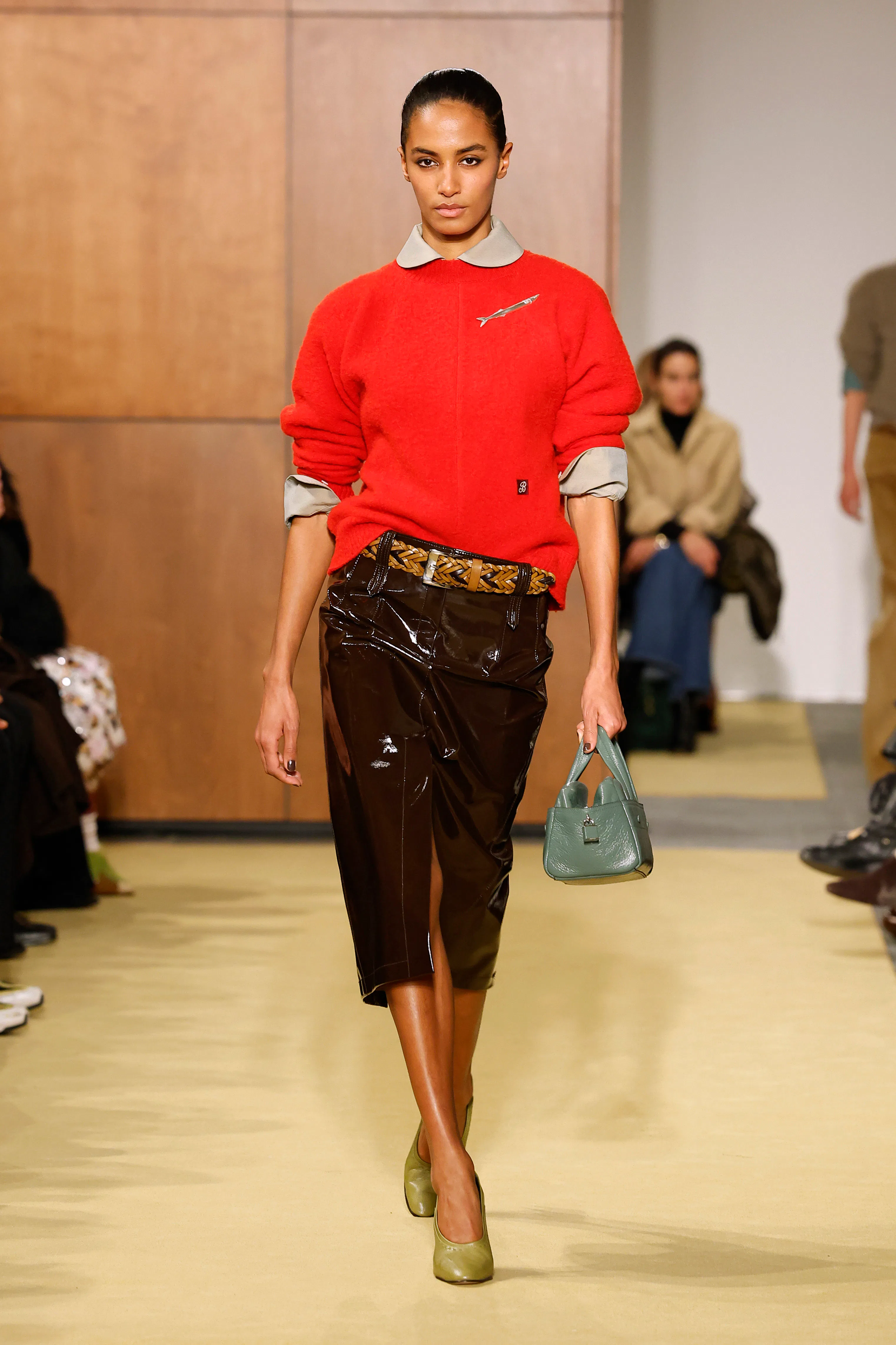 A model walks the runway at the Tory Burch show during the New York Fashion Week February 2026