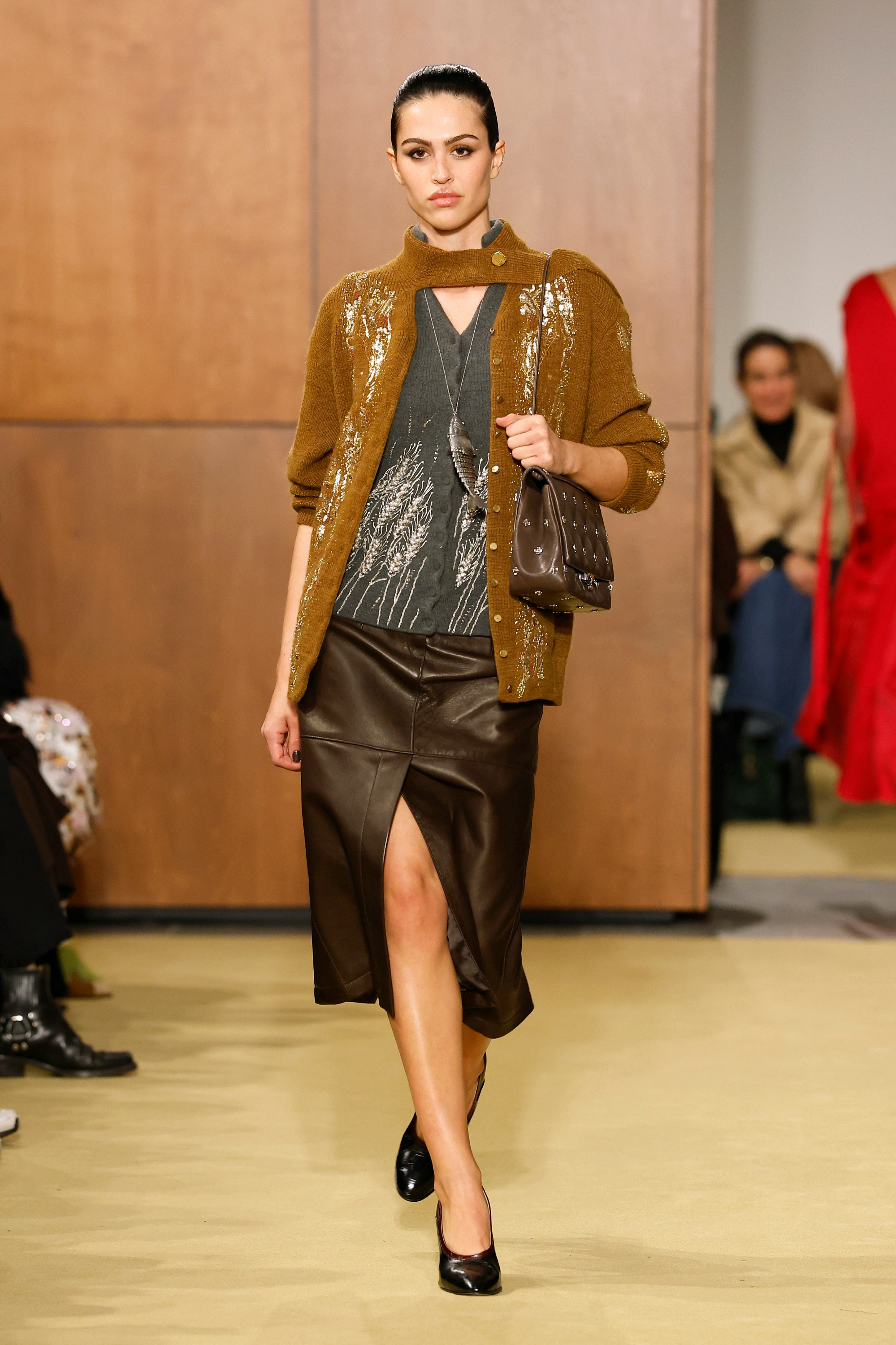 A model walks the runway at the Tory Burch show during the New York Fashion Week 