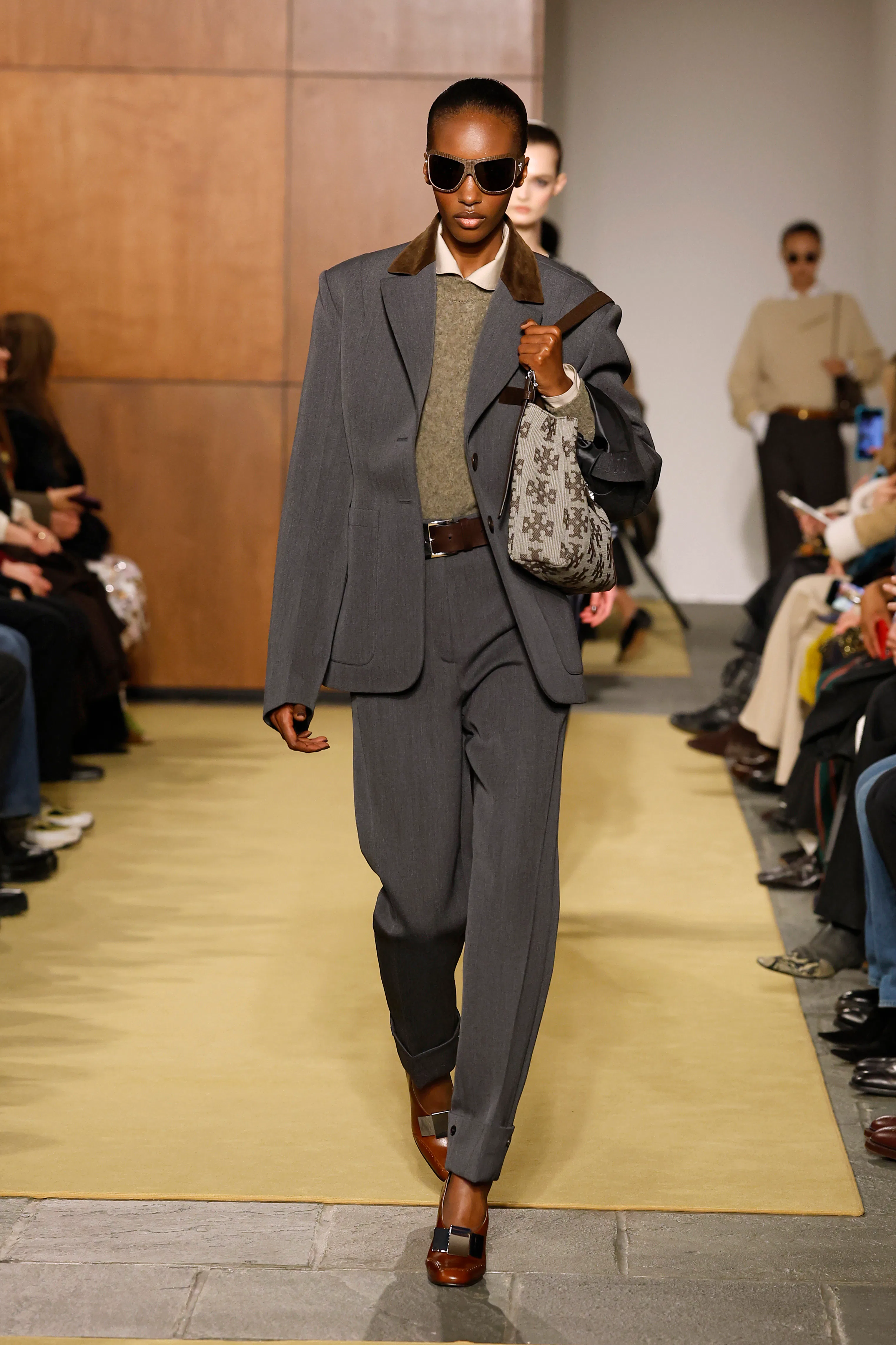 A model walks the runway at the Tory Burch show during the New York Fashion Week February 2026