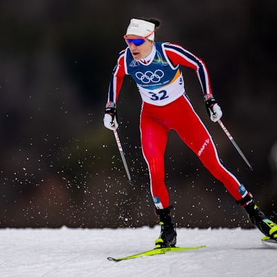 VAL DI FIEMME, ITALY - FEBRUARY 12: Heidi Weng of Team Norway competes during the Women's 10km Interval Start Free on day six of the Milano Cortina 2026 Winter Olympic Games at Tesero Cross-Country Skiing Stadium on February 12, 2026 in Val di Fiemme, Italy. (Photo by Tom Weller/Getty Images)
