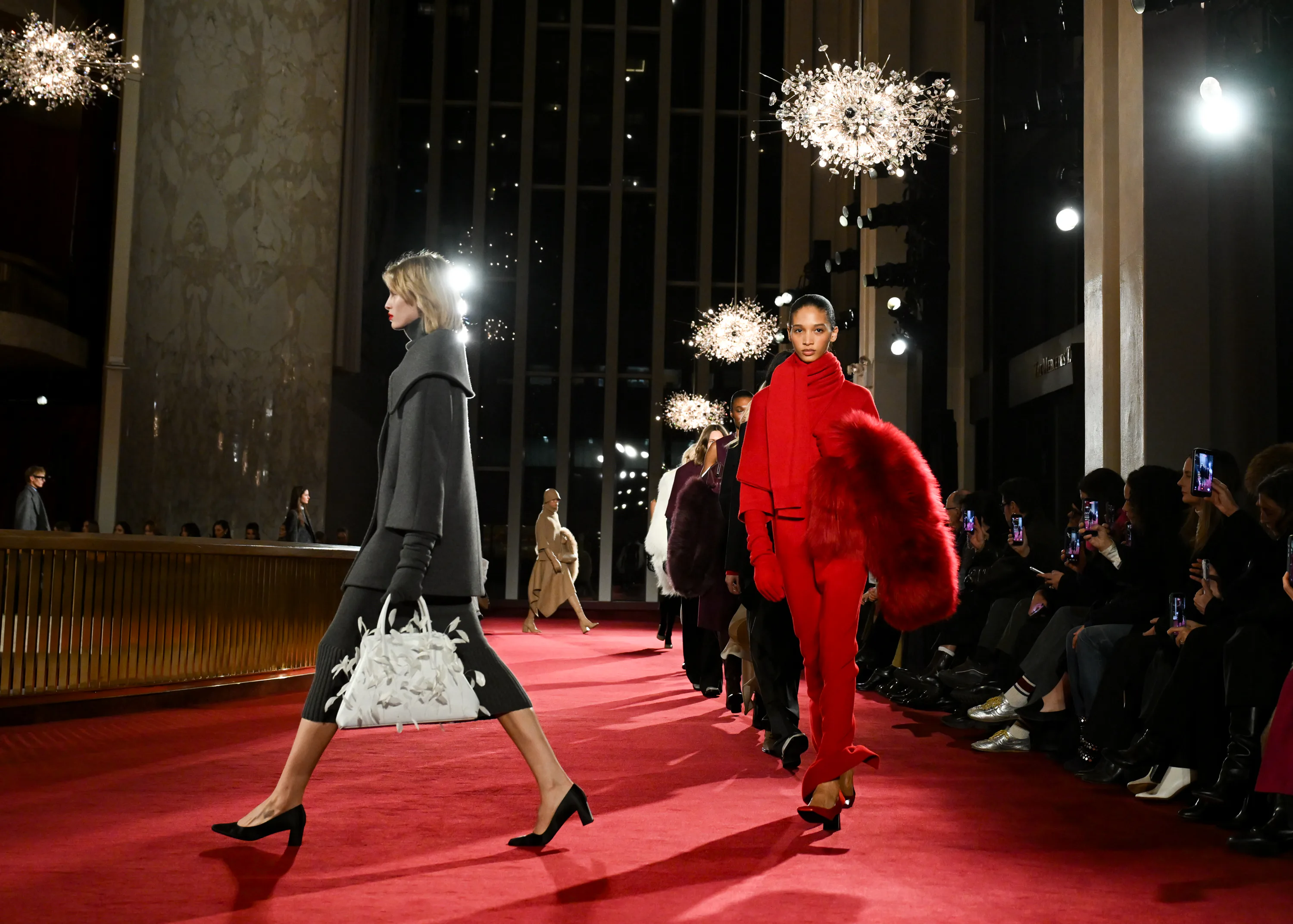 Models on the runway at the Michael Kors fashion show as part of RTW Fall 2026