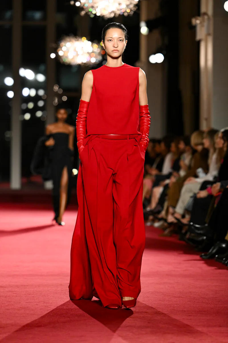 Model on the runway at the Michael Kors fashion show as part of RTW Fall 2026 held at the Metropolit...