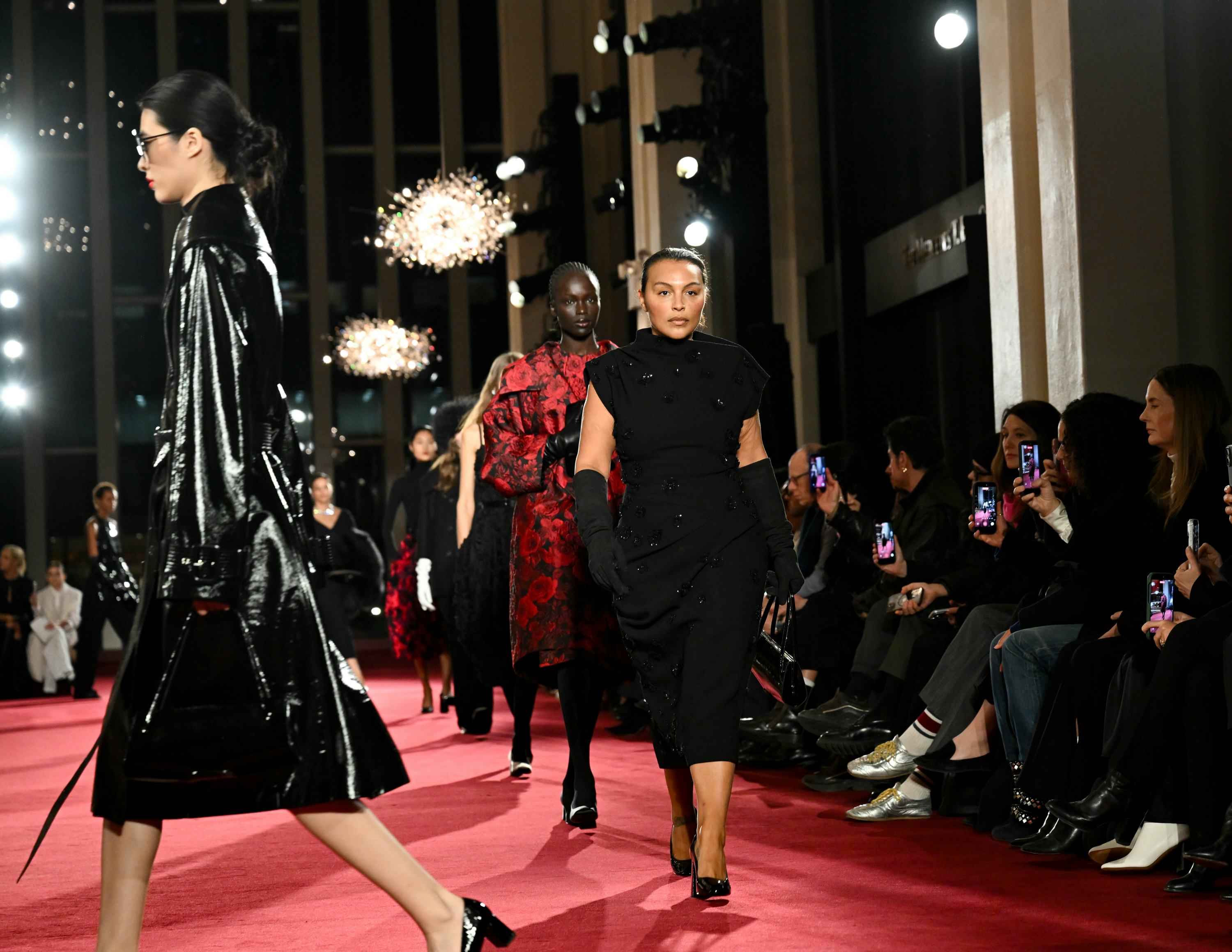 Paloma Elsesser on the runway at the Michael Kors fashion show as part of RTW Fall 2026 held at the ...