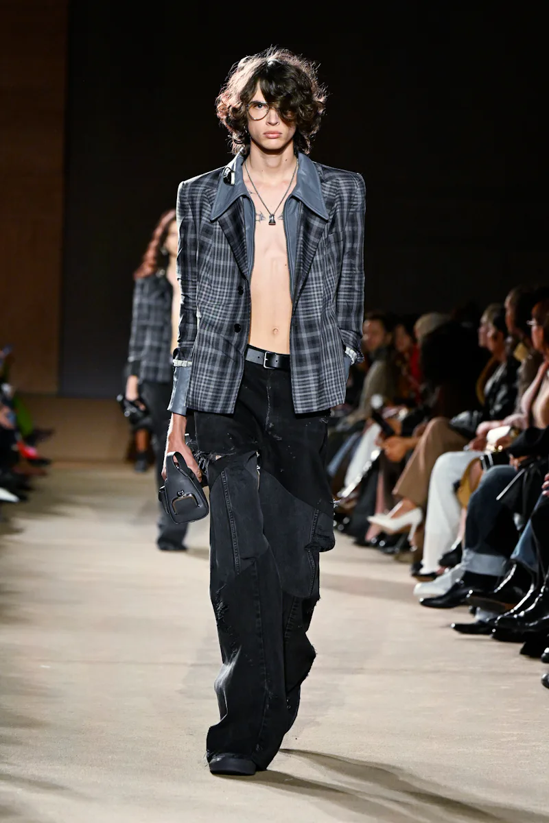 Model on the runway at the Coach fashion show as part of RTW Fall 2026 held at Cipriani on February ...