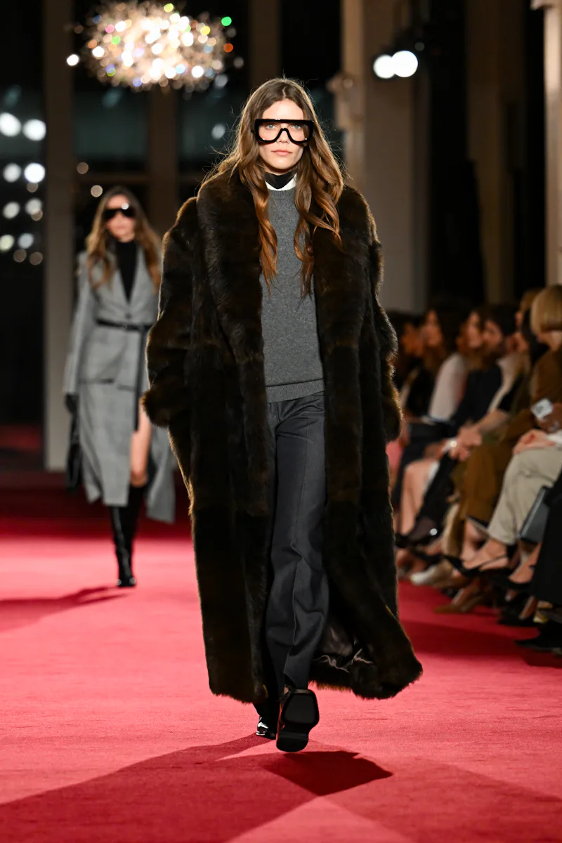 Betsy Gaghan on the runway at the Michael Kors fashion show as part of RTW Fall 2026 held at the Met...