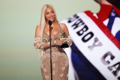 LOS ANGELES - FEBRUARY 2: Beyoncé wins the award for Best Country Album at The 67th Annual Grammy Aw...