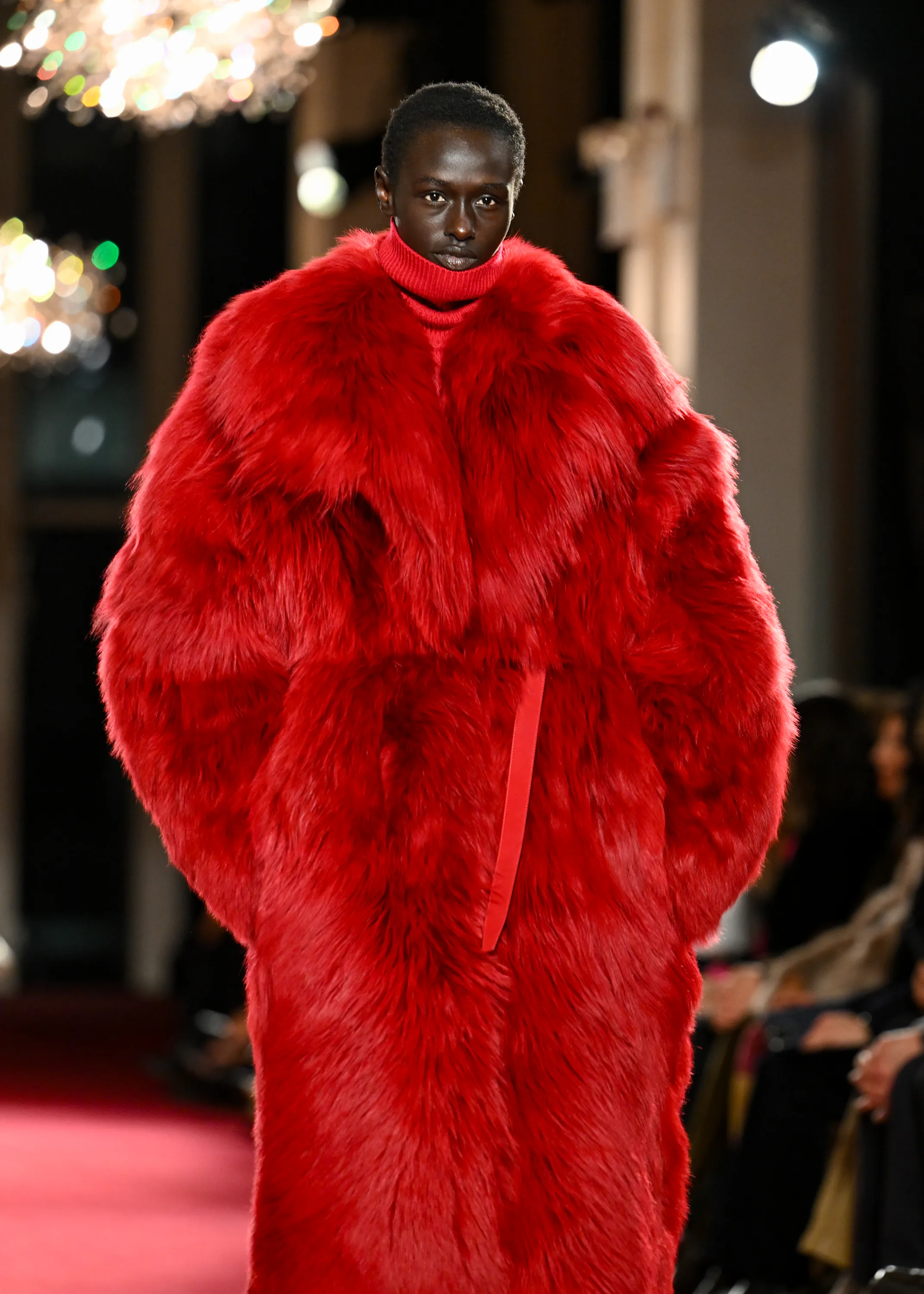 Model on the runway at the Michael Kors fashion show as part of RTW Fall 2026 