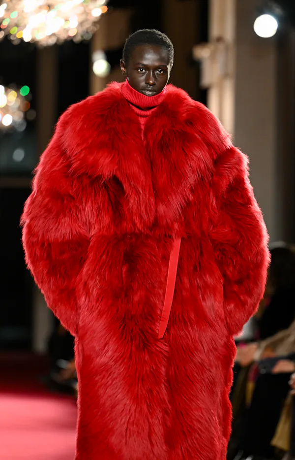 Model on the runway at the Michael Kors fashion show as part of RTW Fall 2026