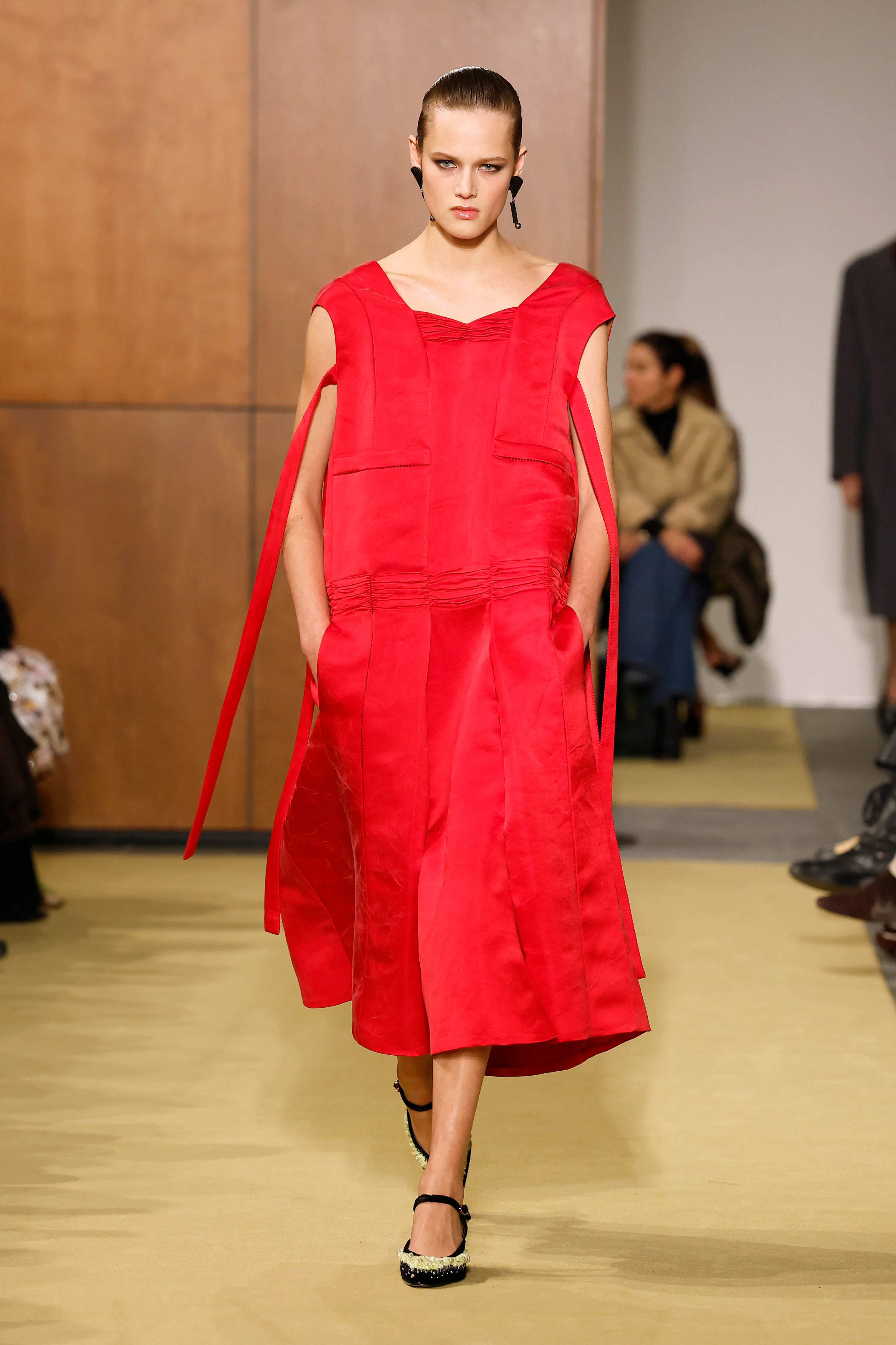 A model walks the runway at the Tory Burch show during the New York Fashion Week February 2026