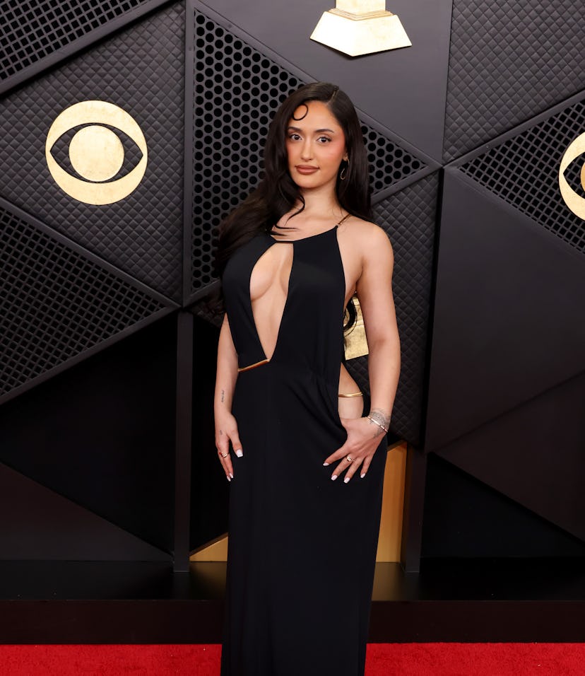LOS ANGELES, CALIFORNIA - FEBRUARY 01: Leah Kateb attends the 68th GRAMMY Awards on February 01, 202...