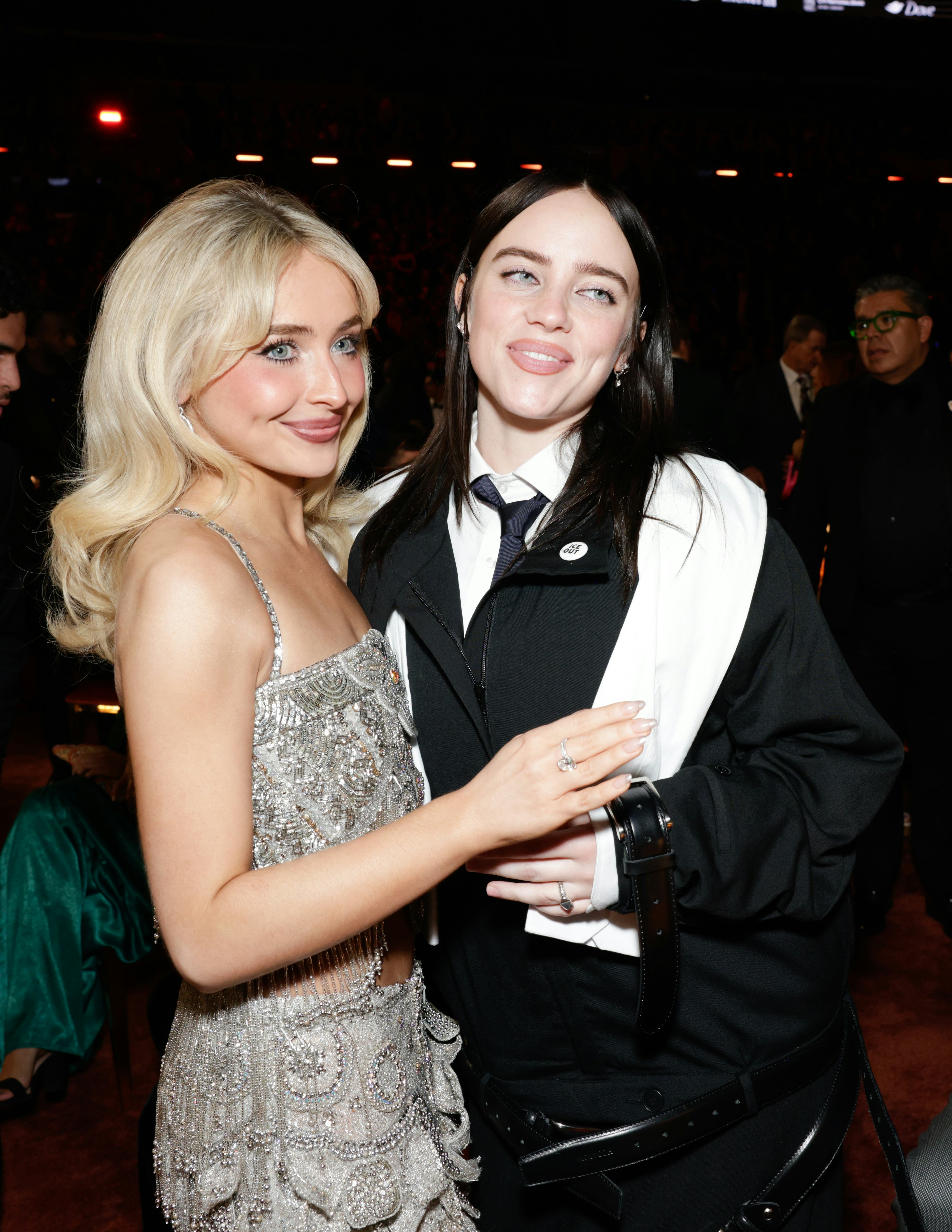 LOS ANGELES - FEBRUARY 1: Sabrina Carpenter and Billie Ellish at The 68th Annual Grammy Awards, broa...