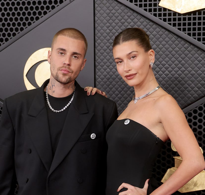 Justin Bieber debuted a tattoo of Hailey's face at the Grammys.