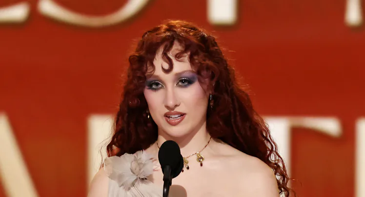 Chappell Roan speaks onstage during the 68th GRAMMY Awards at Crypto.com Arena on February 01, 2026 ...