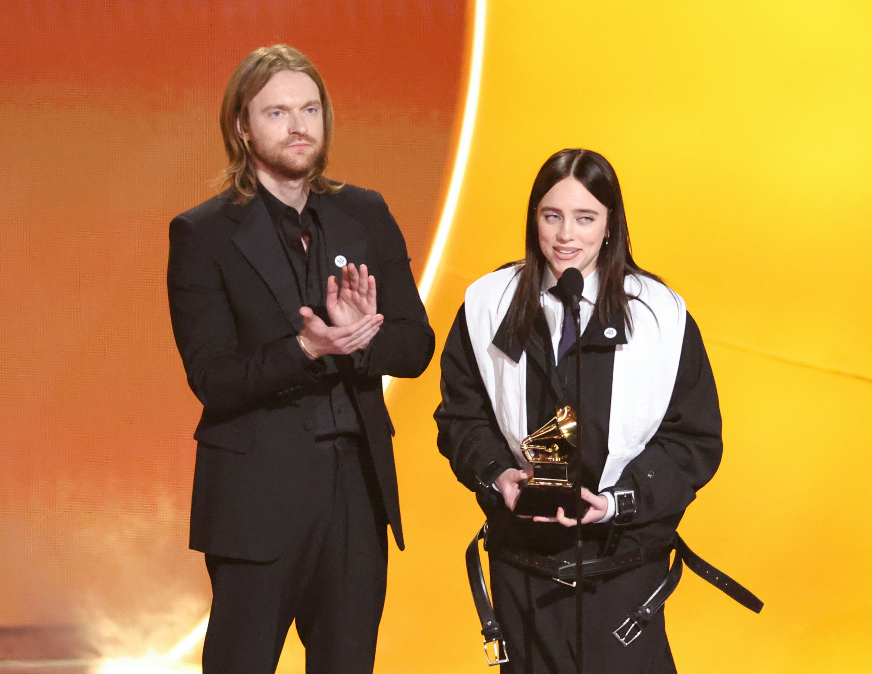Finneas and Billie Eilish at the 68th GRAMMY Awards held at the Crypto.com Arena on February 01, 202...