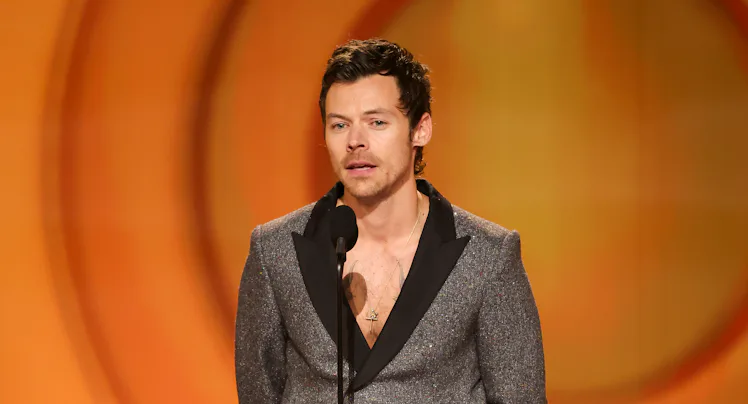 Harry Styles presents the award for Album of the Year at The 68th Annual Grammy Awards, broadcasting...