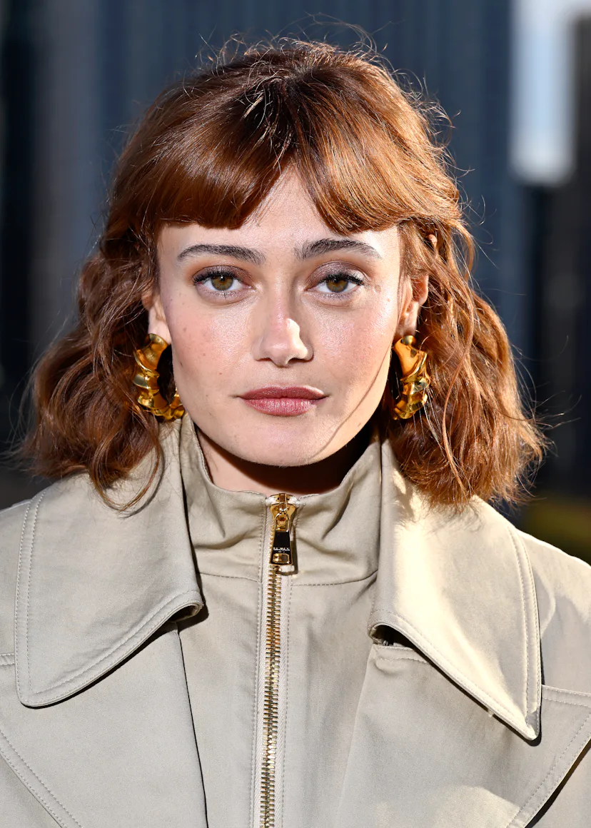 Ella Purnell with a blunt bob with micro bangs